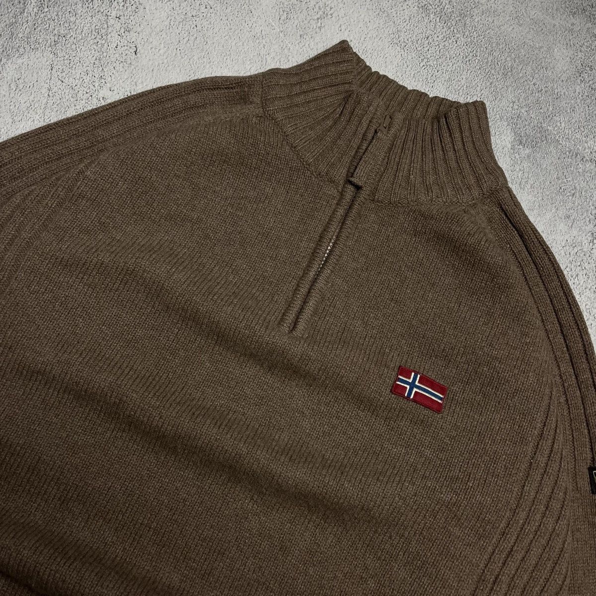 Napapijri × Vintage Vintage Napapijri Geographic knit zip sweater outdoor Size US XL / EU 56 / 4 - 3 Thumbnail