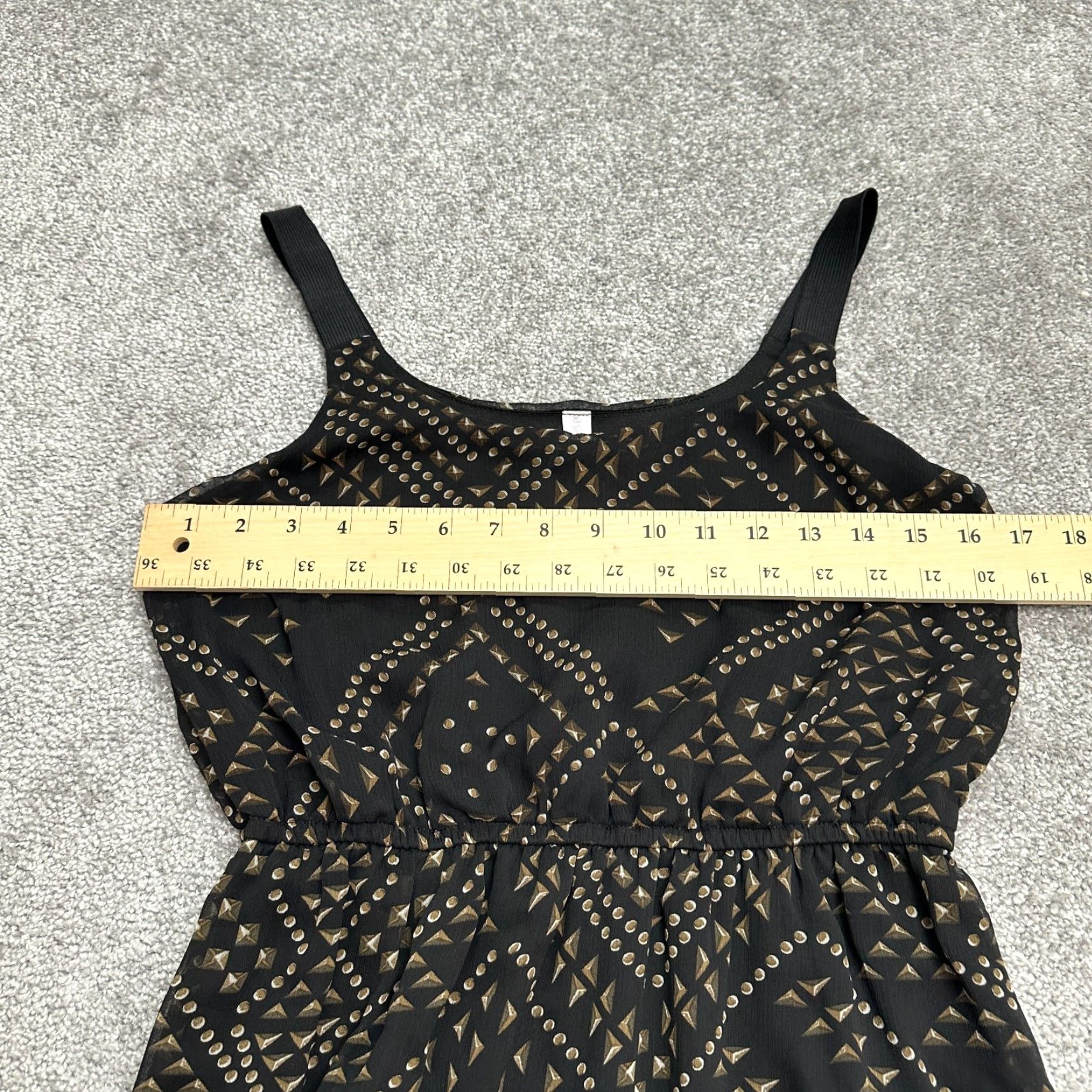 Vintage Xhilaration Dress A-Line Midi Womens Medium Black Geometric Sleeveless Casual Size M / US 6-8 / IT 42-44 - 7 Thumbnail