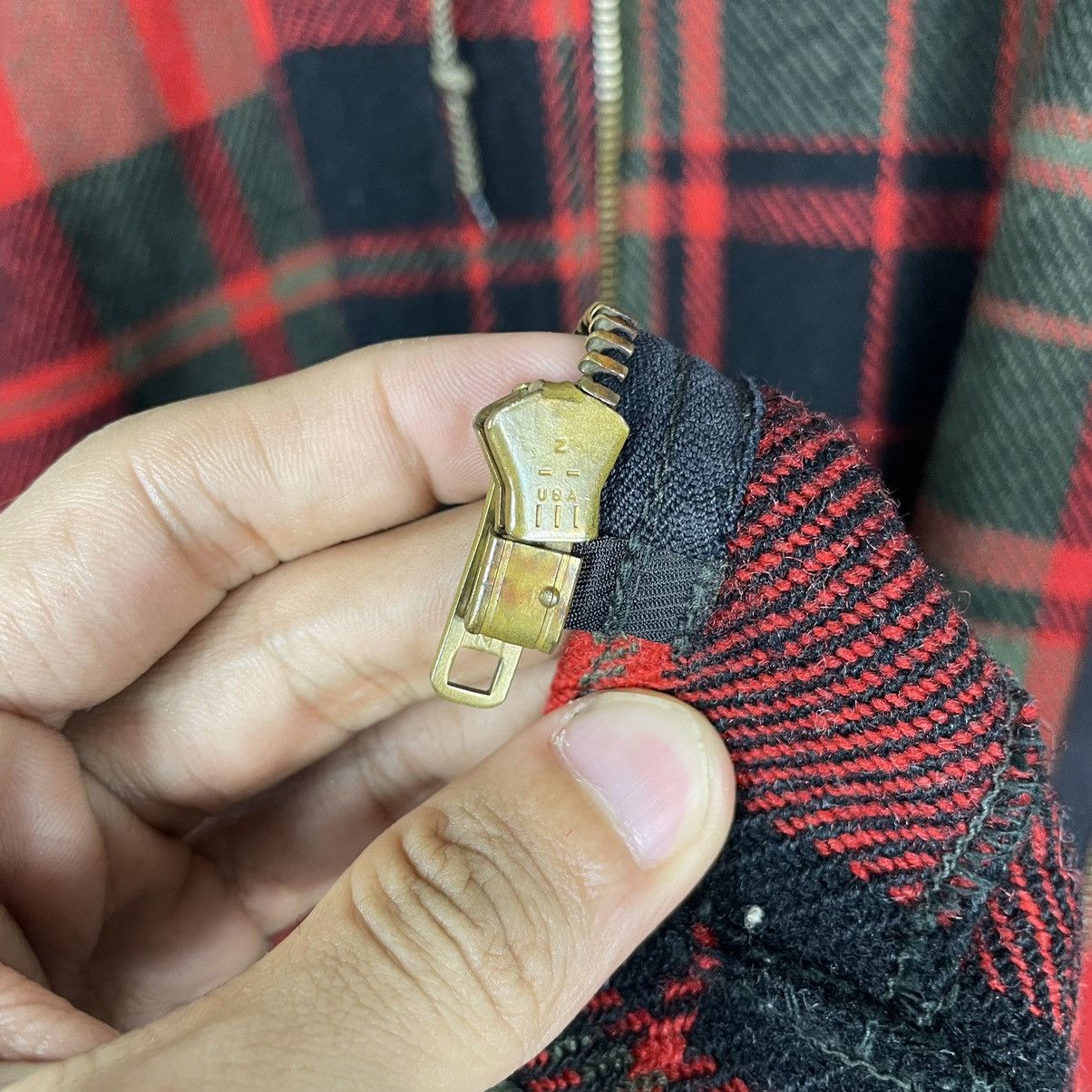 Vintage × Woolrich Woolen Mills 💥60s WOOLRICH USA MADE PLAID CHECKED HOODIE JACKET Size US L / EU 52-54 / 3 - 12 Thumbnail
