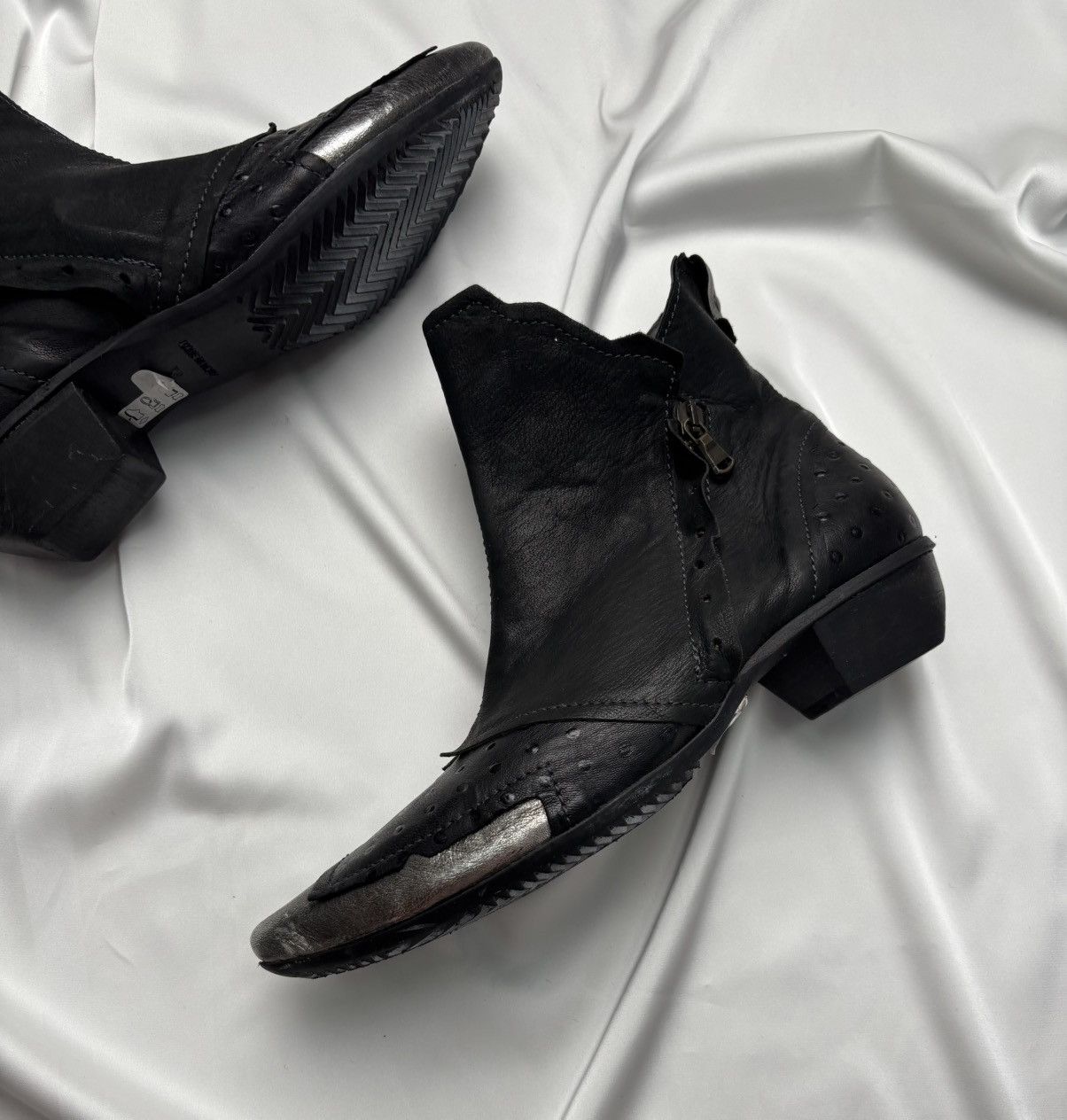 Other Black leather double zip boots like as98 Size US 9 / IT 39 - 2 Thumbnail