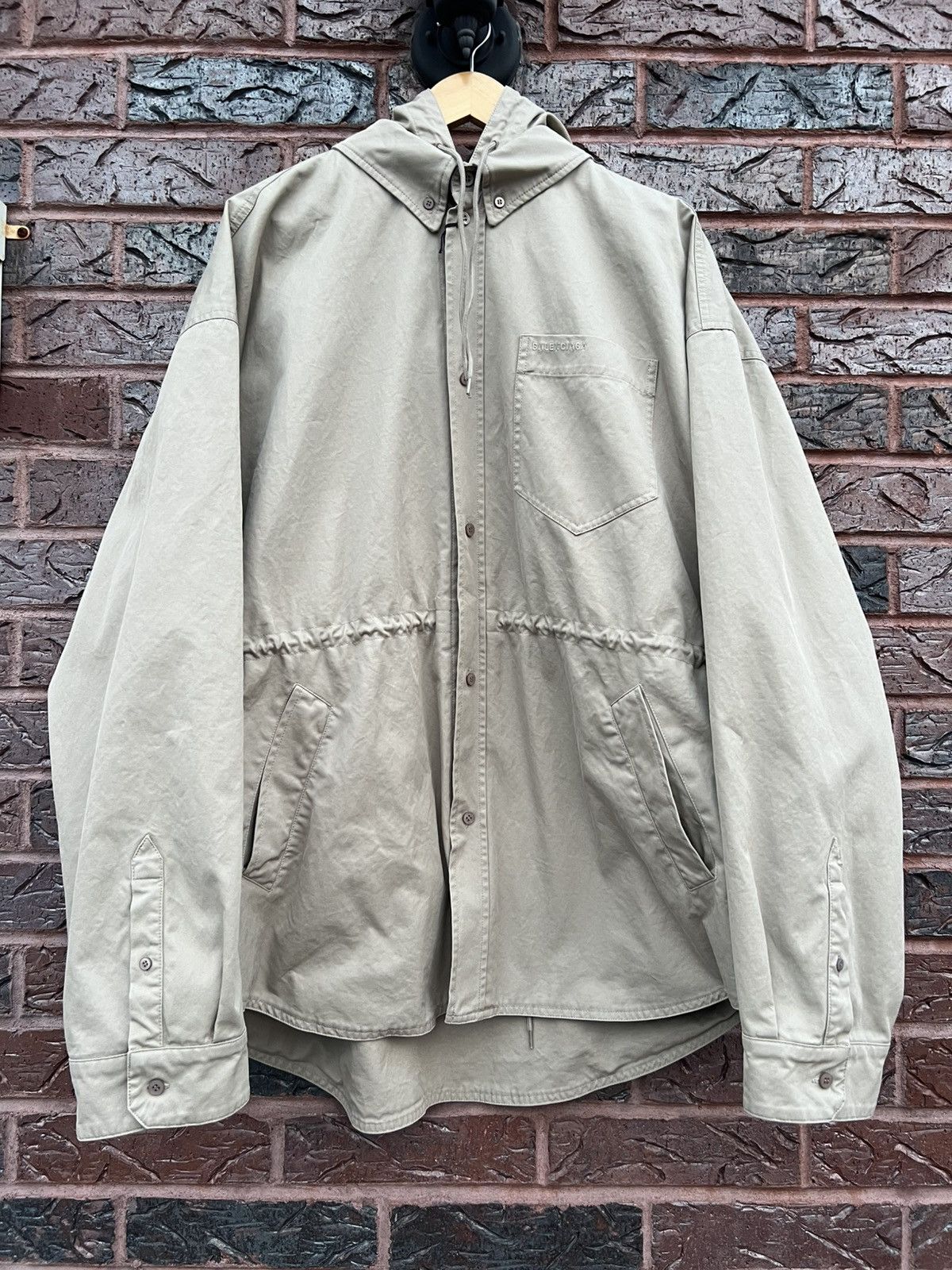 Balenciaga Balenciaga Khaki Military Shirt Parka Size US L / EU 52-54 / 3 - 1 Thumbnail
