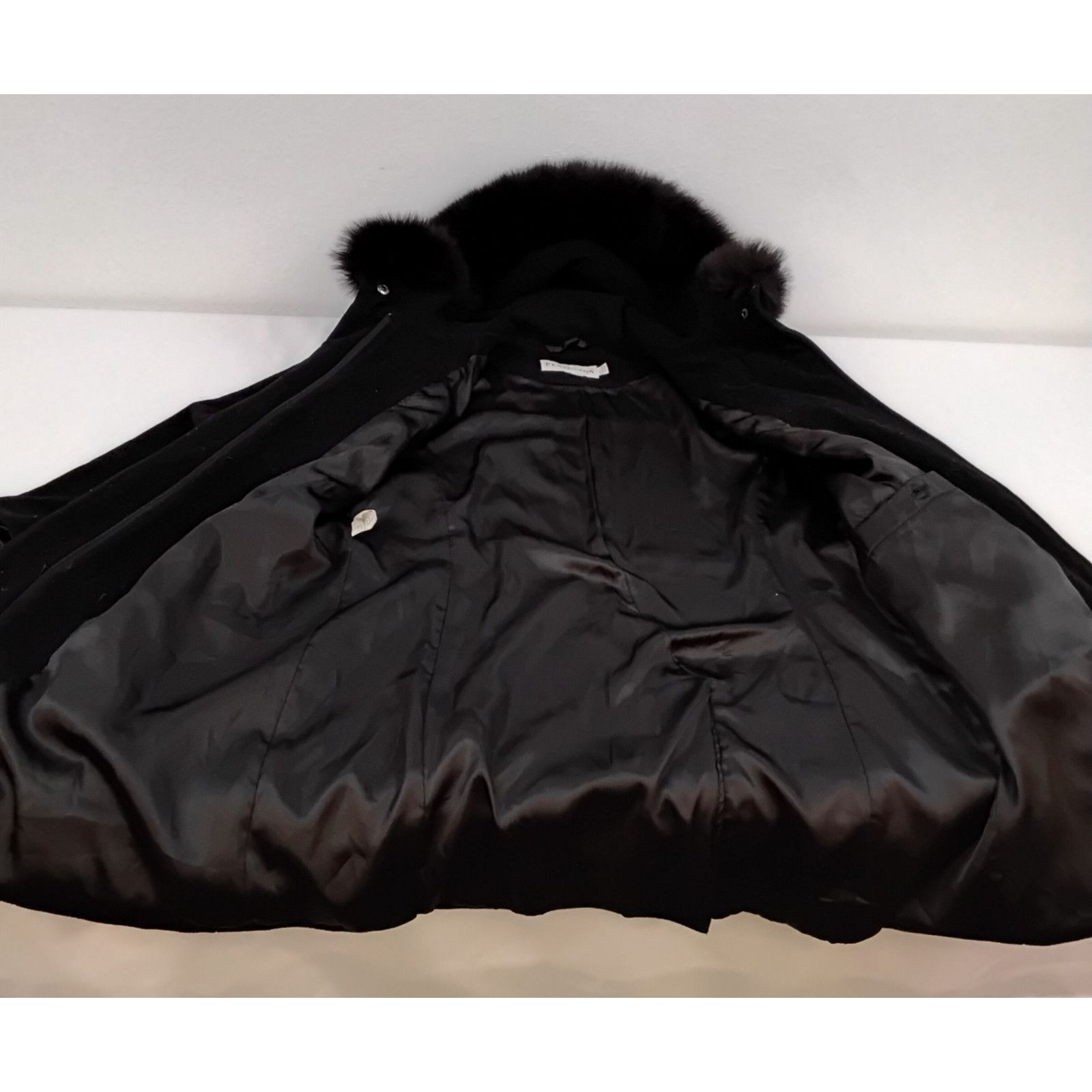 Pendleton Pendleton Wool Coat Women's 10 Petite Black Fox Fur Trim Size L / US 10 / IT 46 - 5 Thumbnail