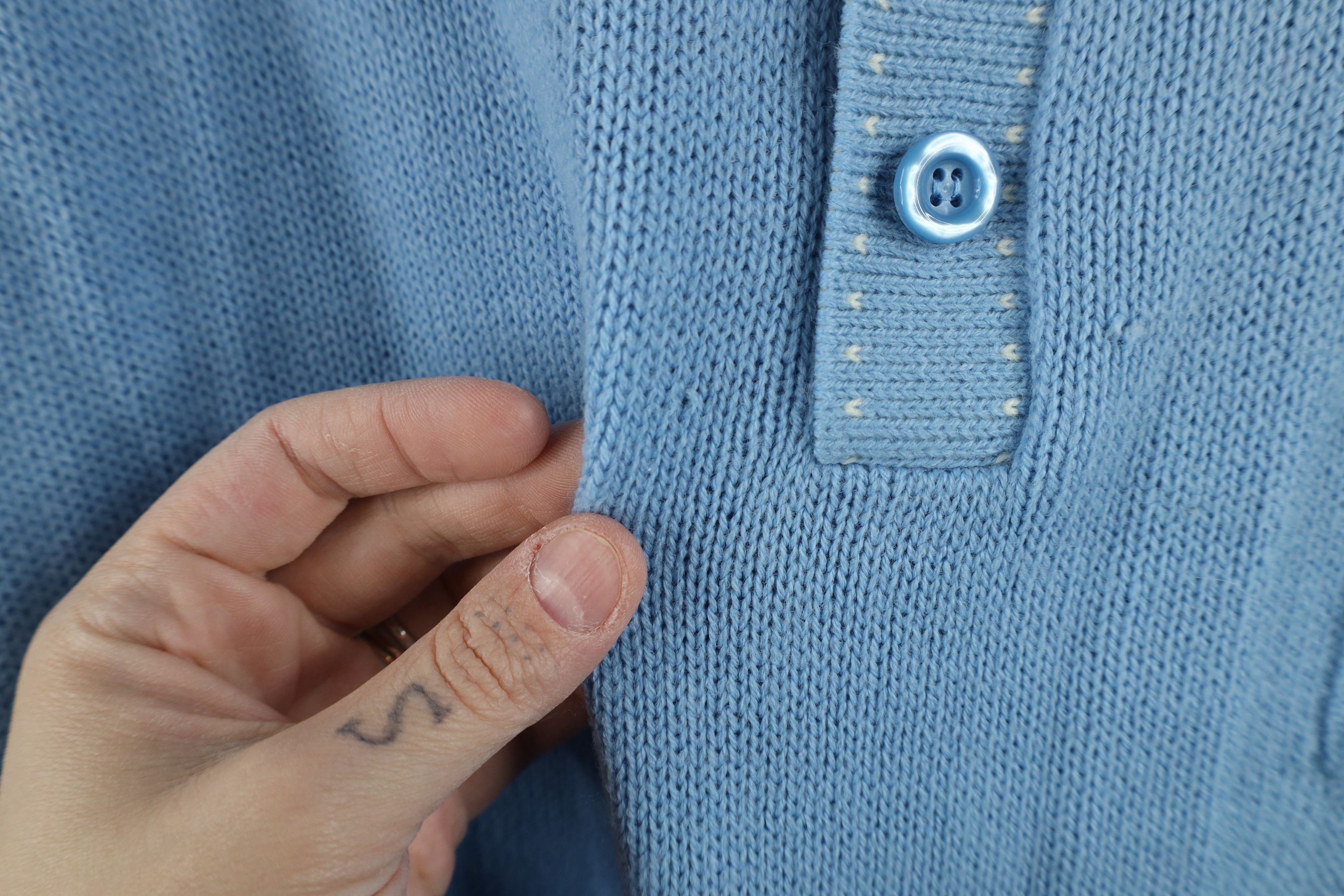 Vintage Vintage 70s Streetwear Knit Sweater Carolina Blue Acrylic Size US M / EU 48-50 / 2 - 5 Thumbnail