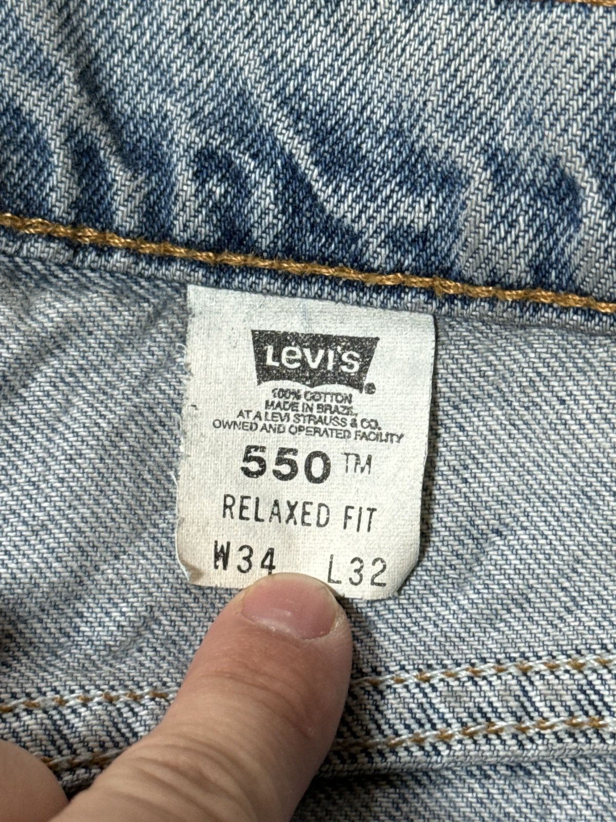 Levi's × Levi's Vintage Clothing × Vintage Vintage 90s Levi’s 550 Orange Tab Distressed Relaxed Jeans Size US 33 - 5 Thumbnail