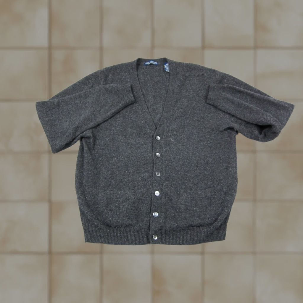 Vintage VINTAGE John Ashford Wool Cardigan Sweater Mens Large Gray 90s USA 80s Button V-Neck Knit Wool Cardigan Mens L Gray Size US L / EU 52-54 / 3 - 1 Thumbnail