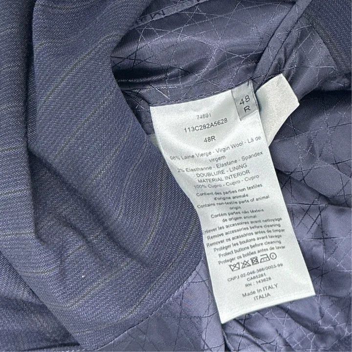 Dior Dior Dior Blue Double-Breasted Pinstripe Suit Jacket 0079- Size US L / EU 52-54 / 3 - 4 Thumbnail