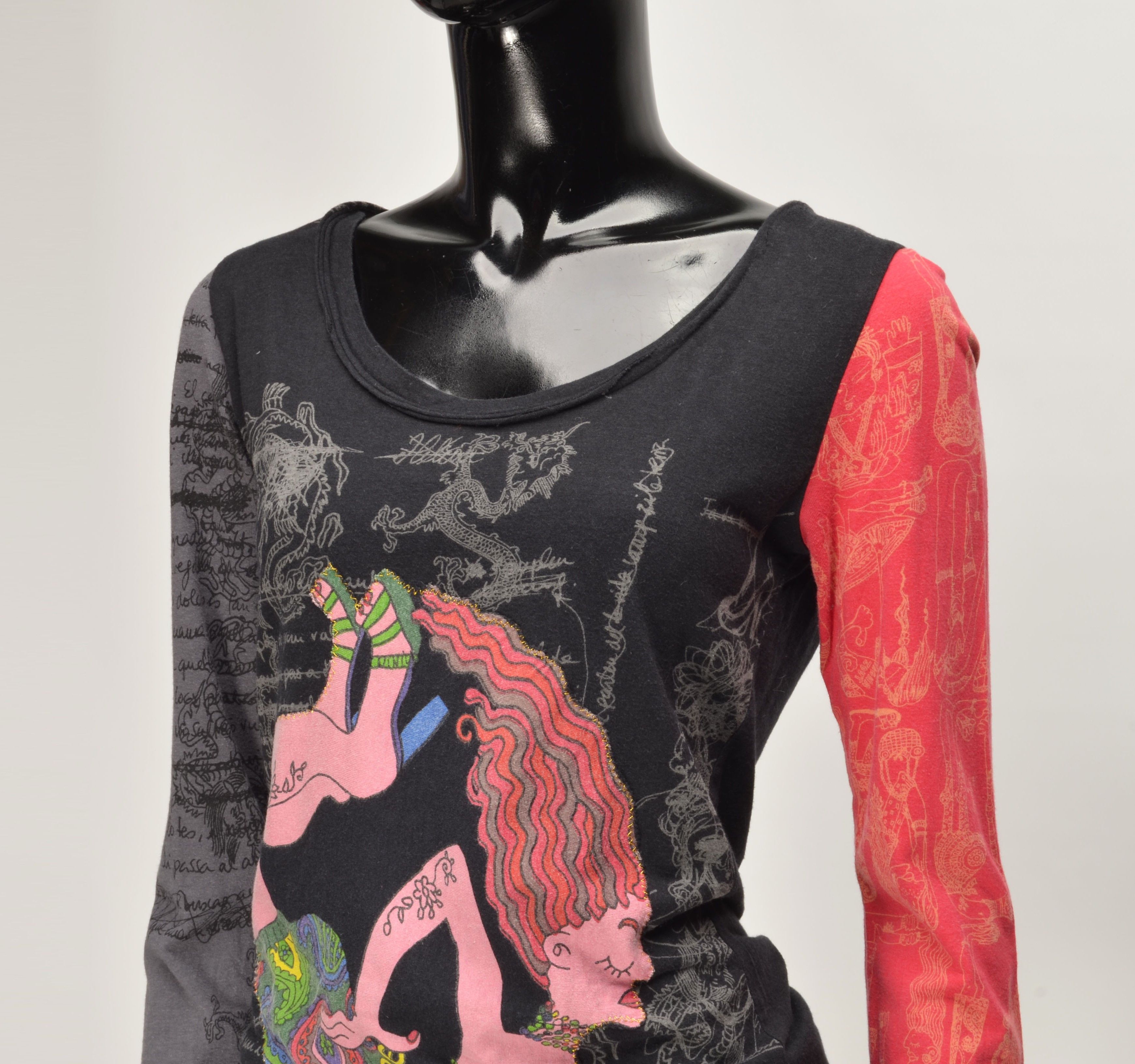 Desigual Vintage Desigual Y2K Graphic Print Long Sleeve Top Size M / US 6-8 / IT 42-44 - 2 Thumbnail