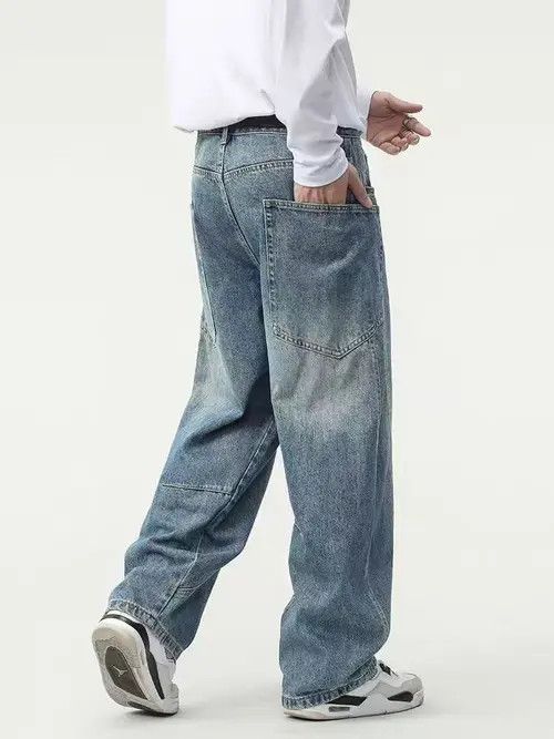 VIBE Vintage street spliced washed and worn loose jeans Size US 36 / EU 52 - 4 Thumbnail