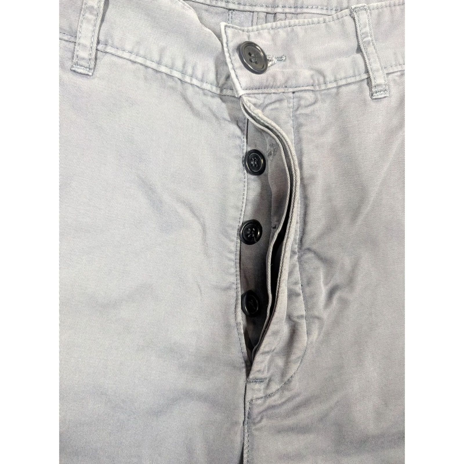 Unis Unis Ford Pants Mens 33 Gray Blue Chino Button Fly Made Portugal Casual Slim Size US 33 - 5 Thumbnail