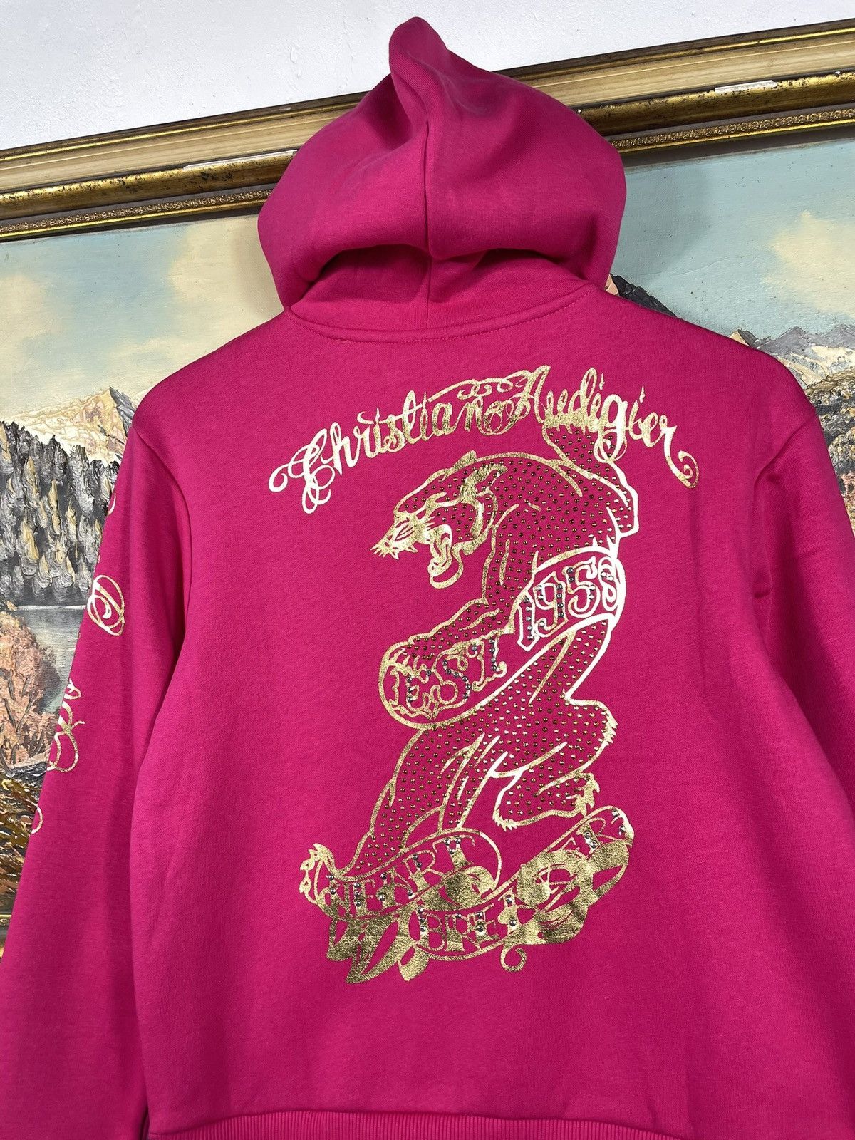 Christian Audigier × Ed Hardy × Vintage Ed Hardy Retro 00s Hoodie With Crystals Affliction Grunge Size US XS / EU 42 / 0 - 8 Thumbnail