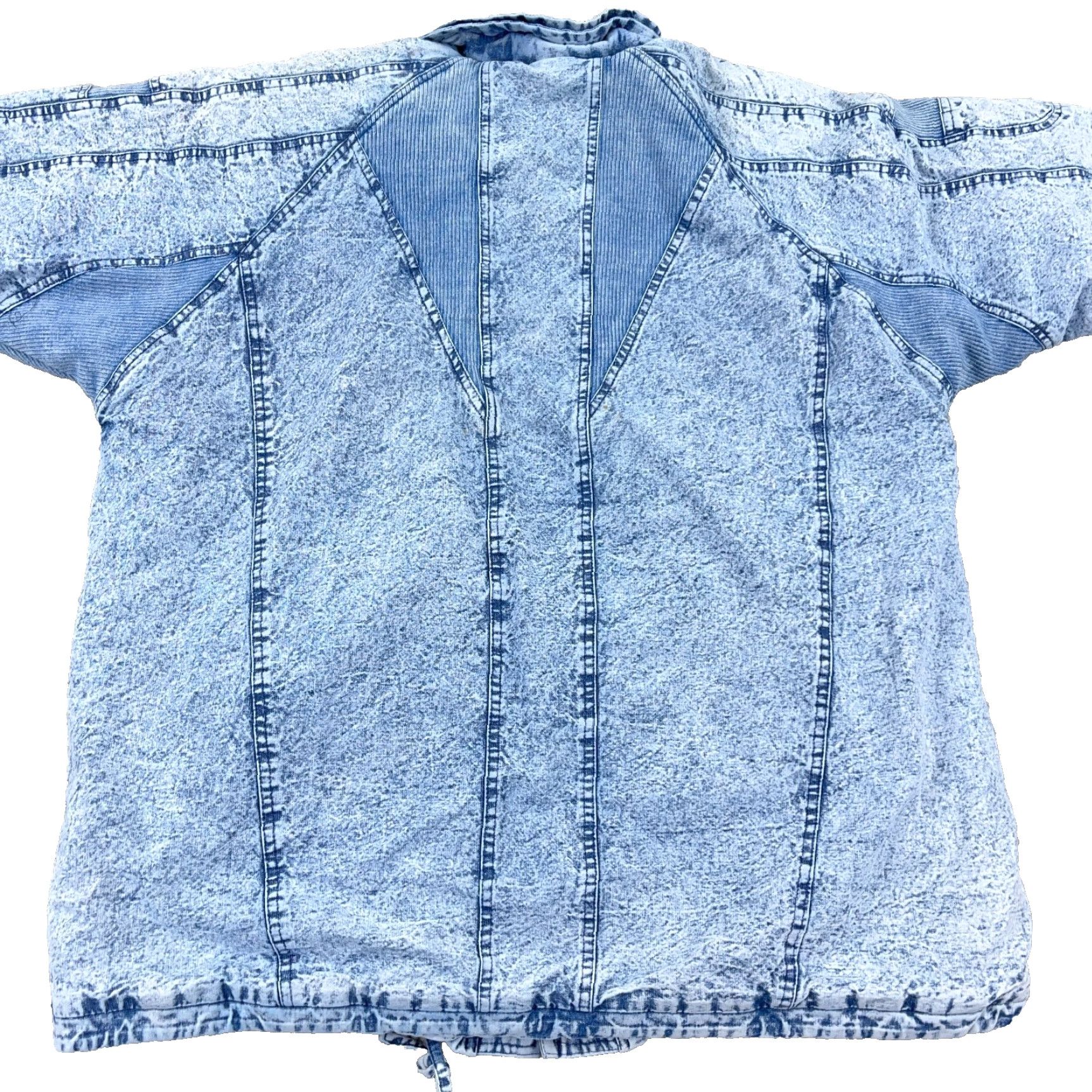 Denime VINTAGE Weathered Blues Denim Jacket Women 20W Casual Bomber Coat Fall Winter Spring Oversized Blue 80s 90s Size 3XL / US 20-22 - 2 Thumbnail