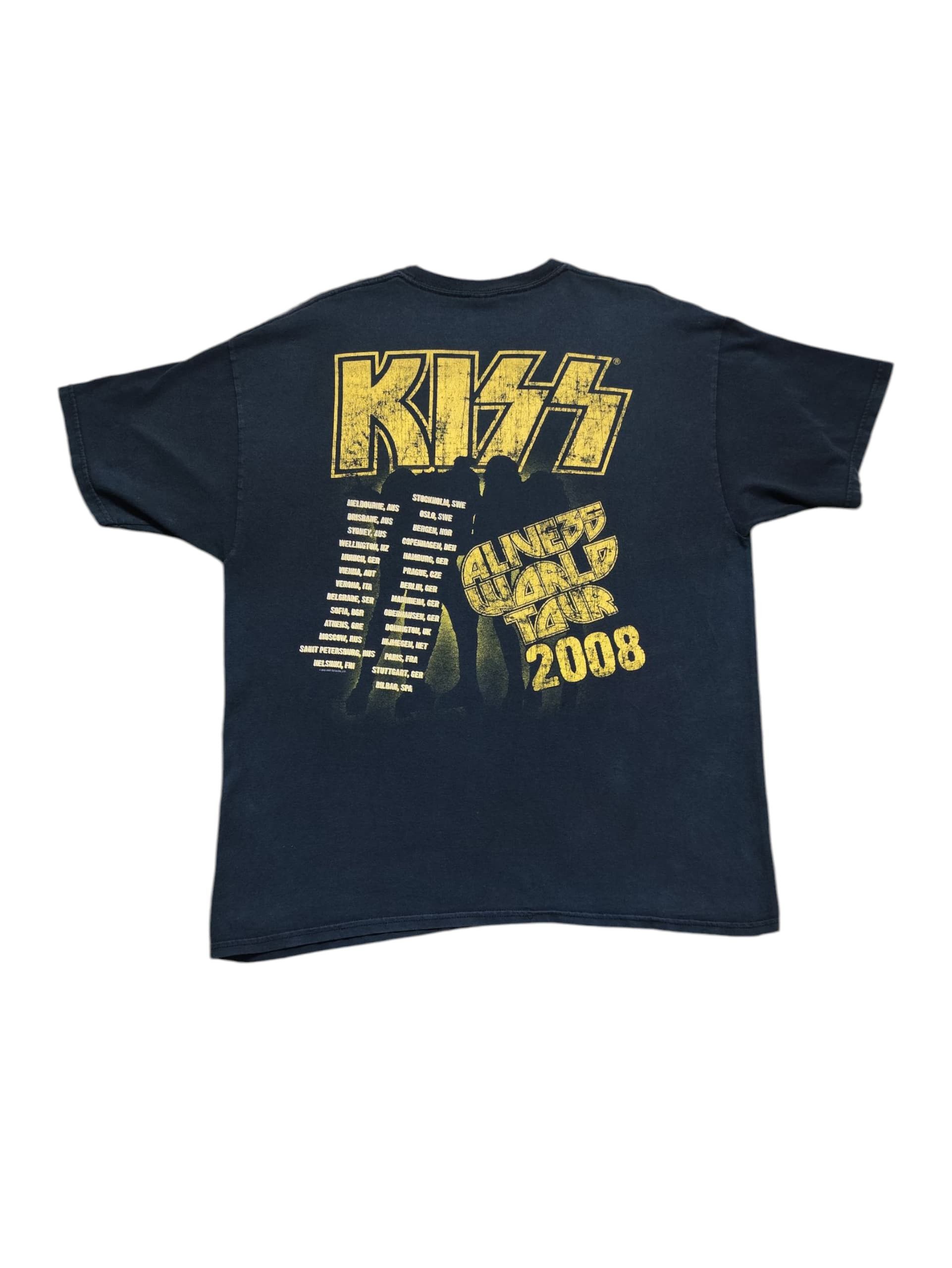 Band Tees Vintage Kiss Band Tee World Tour 2008 Size US XL / EU 56 / 4 - 2 Thumbnail