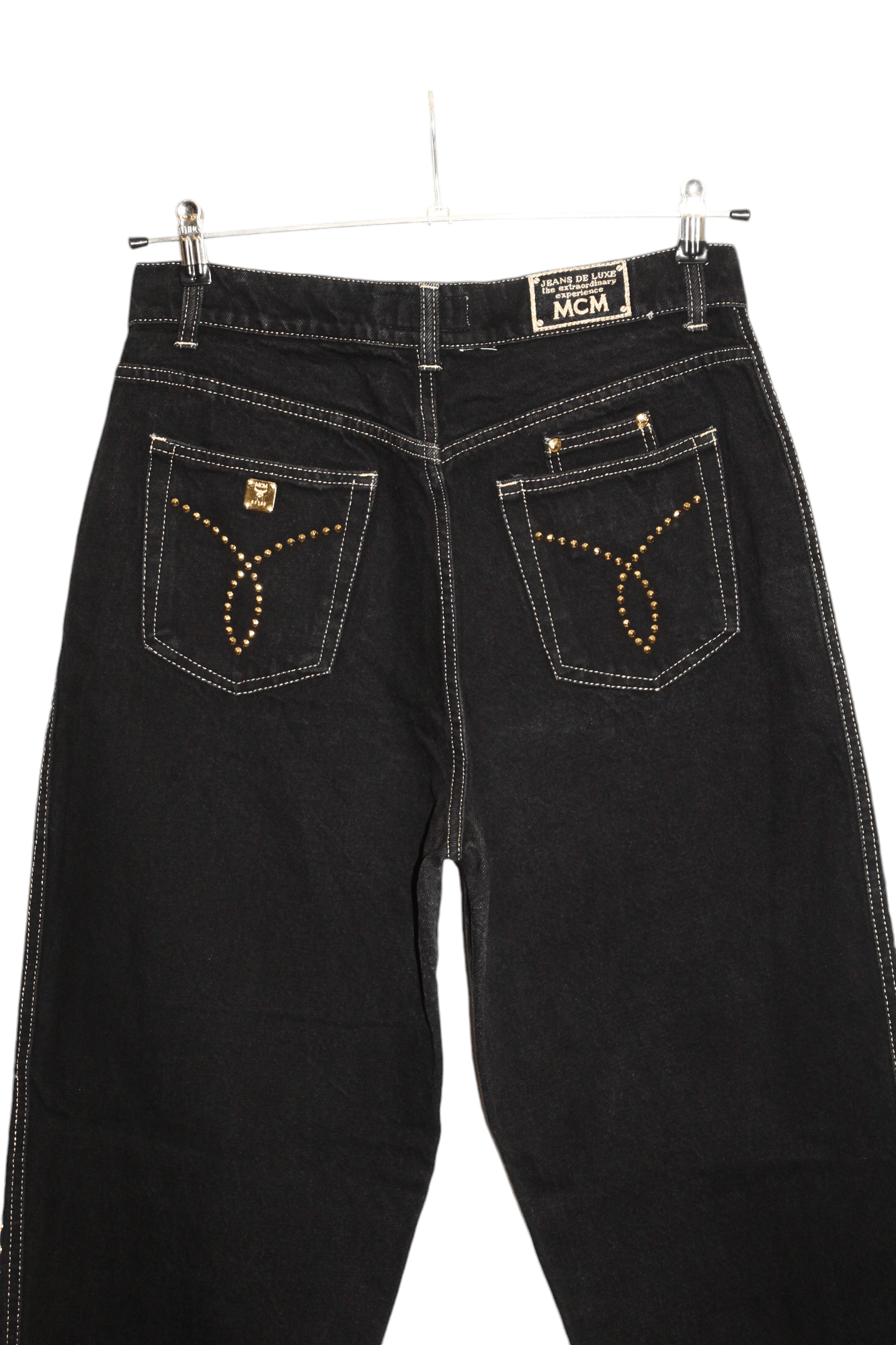 MCM RARE🔥90's MCM Studded Gold Taper Baggy Jeans Size US 32 / EU 48 - 19 Thumbnail