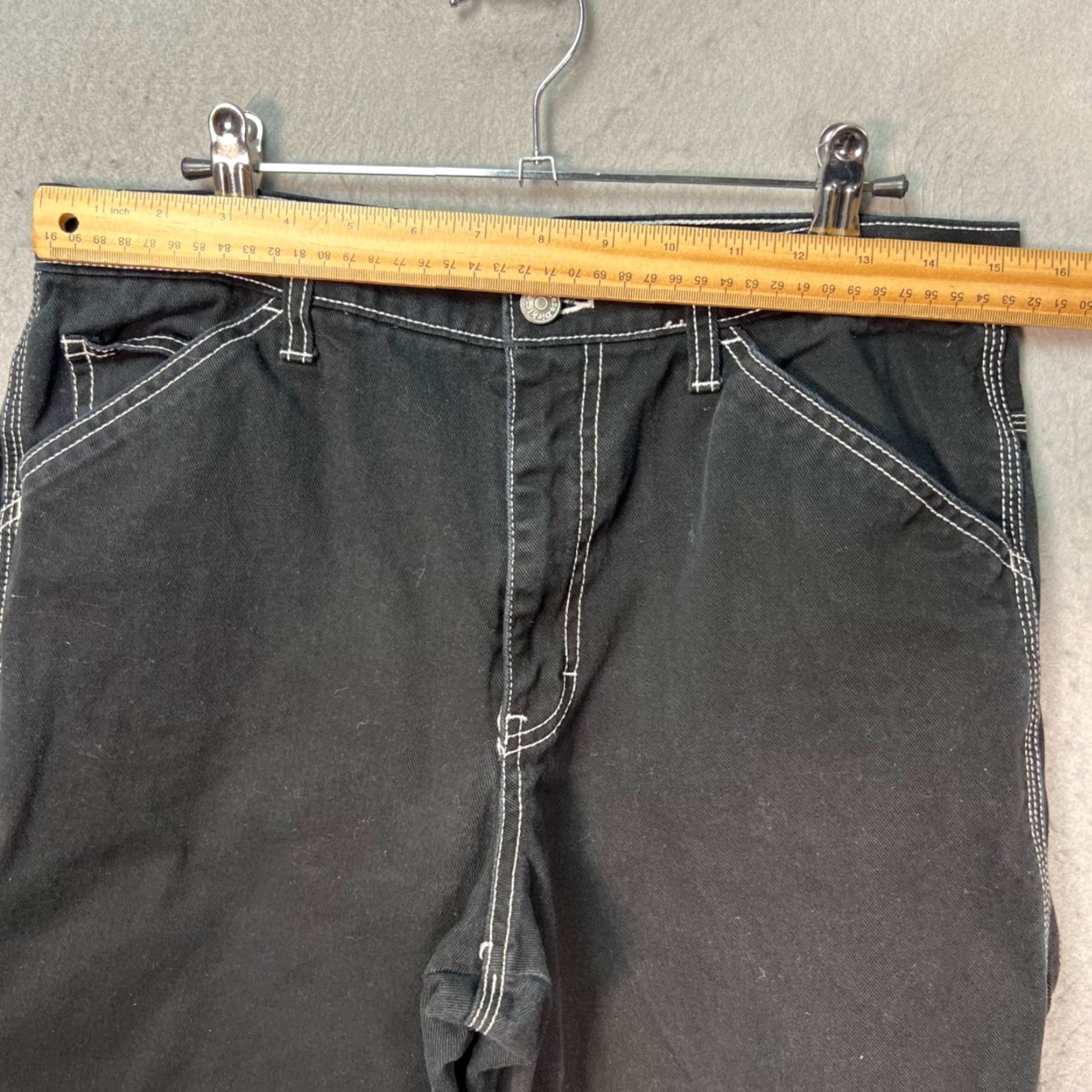 Dickies Dickies Womens Pants 7/28 Black Carpenter Pockets Straight Rise High 31in Inseam Mens Womens Girls Size 28" / US 6 / IT 42 - 5 Thumbnail