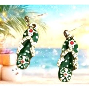 Handmade × Vintage Christmas Flip Flop Dangle Earrings Size ONE SIZE - 2 Thumbnail
