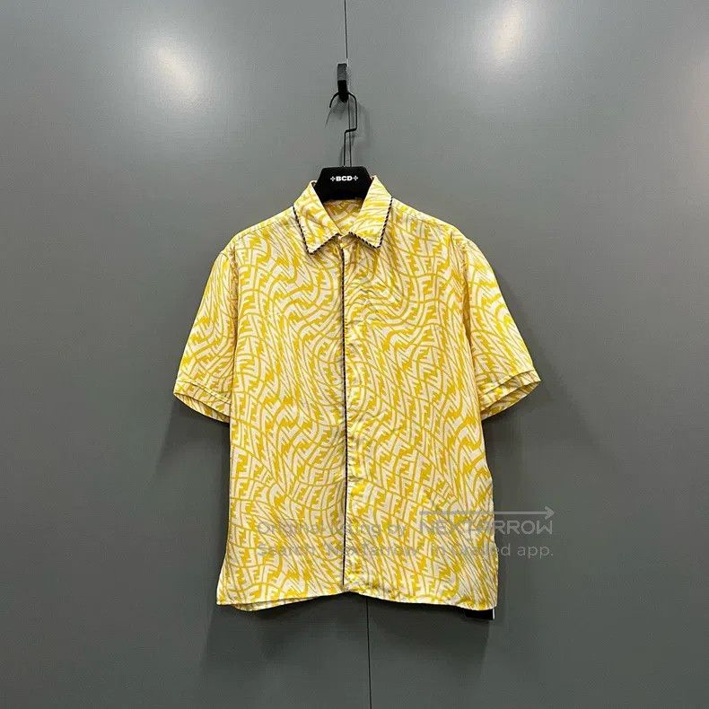 Fendi Fendi size 39 Yellow full print FF silk shirt Size US XS / EU 42 / 0 - 1 Thumbnail