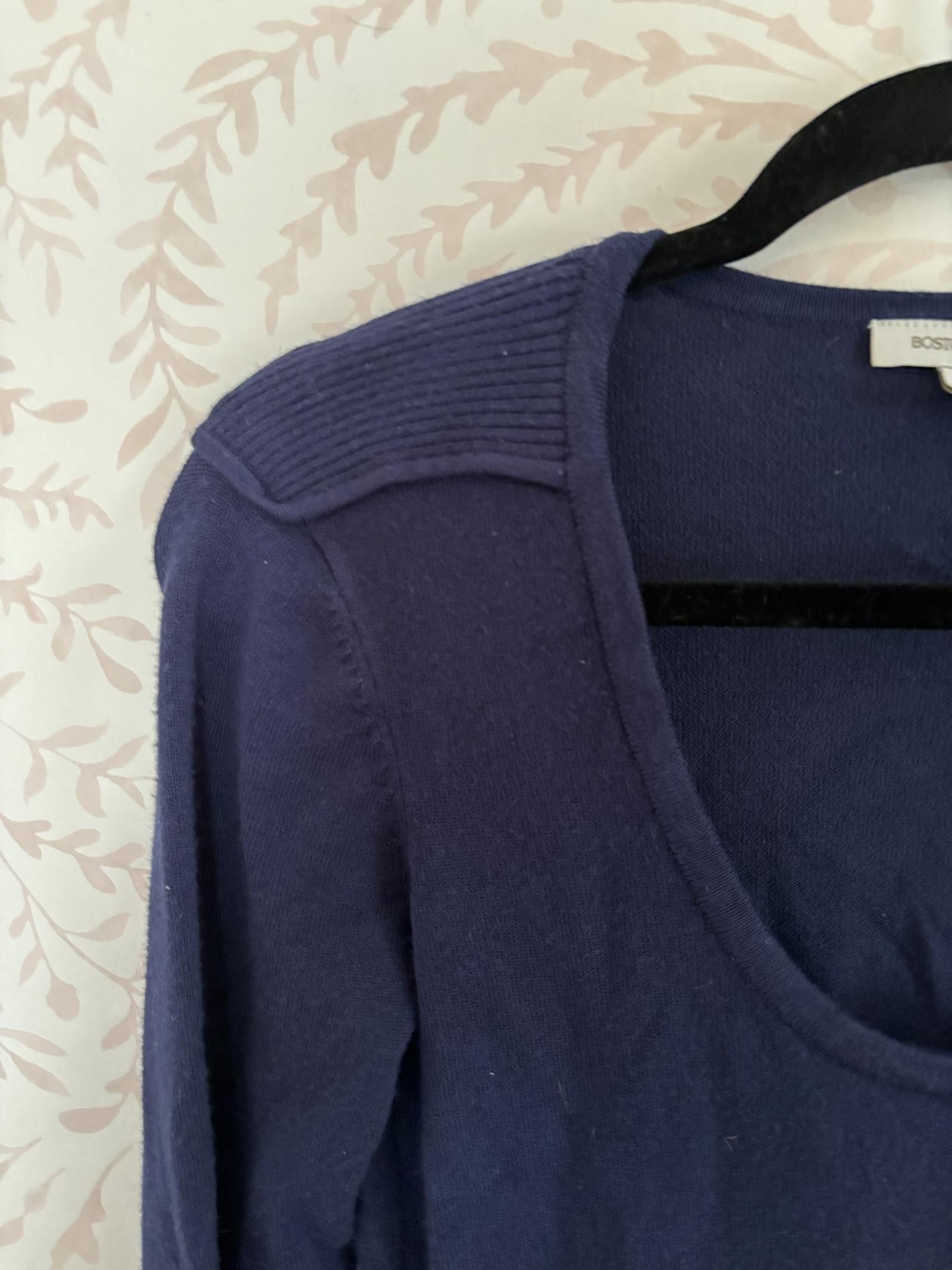 Designer EUC Boston Proper Knit Long Sleeve Dress -Size 8 - Navy Blue Size M / US 6-8 / IT 42-44 - 4 Thumbnail