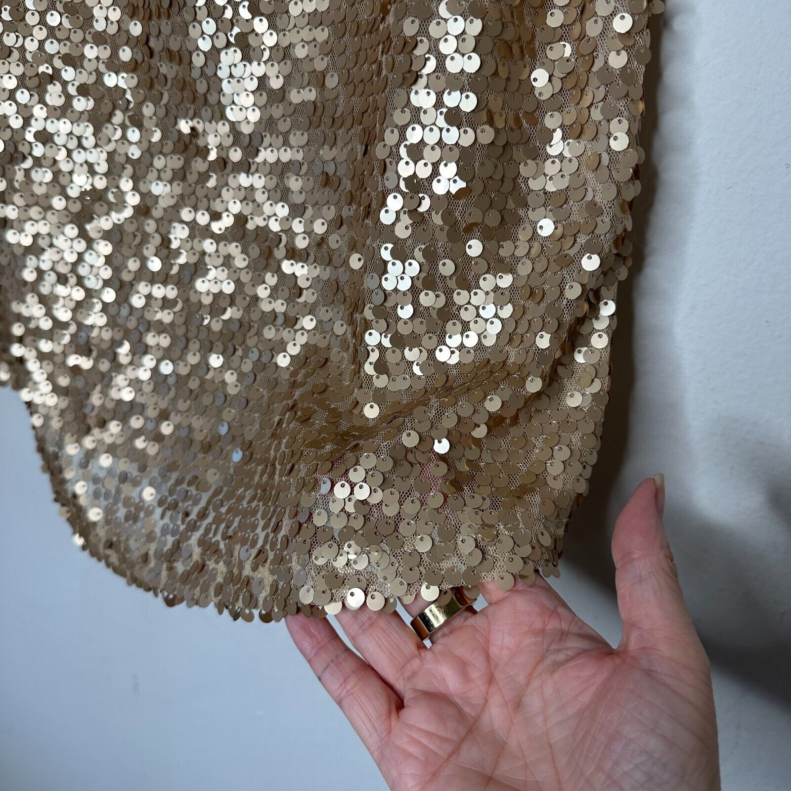 Forever 21 Night Out Copper Gold Sequin Sleeveless Open Back Blouse S Size S / US 4 / IT 40 - 5 Thumbnail
