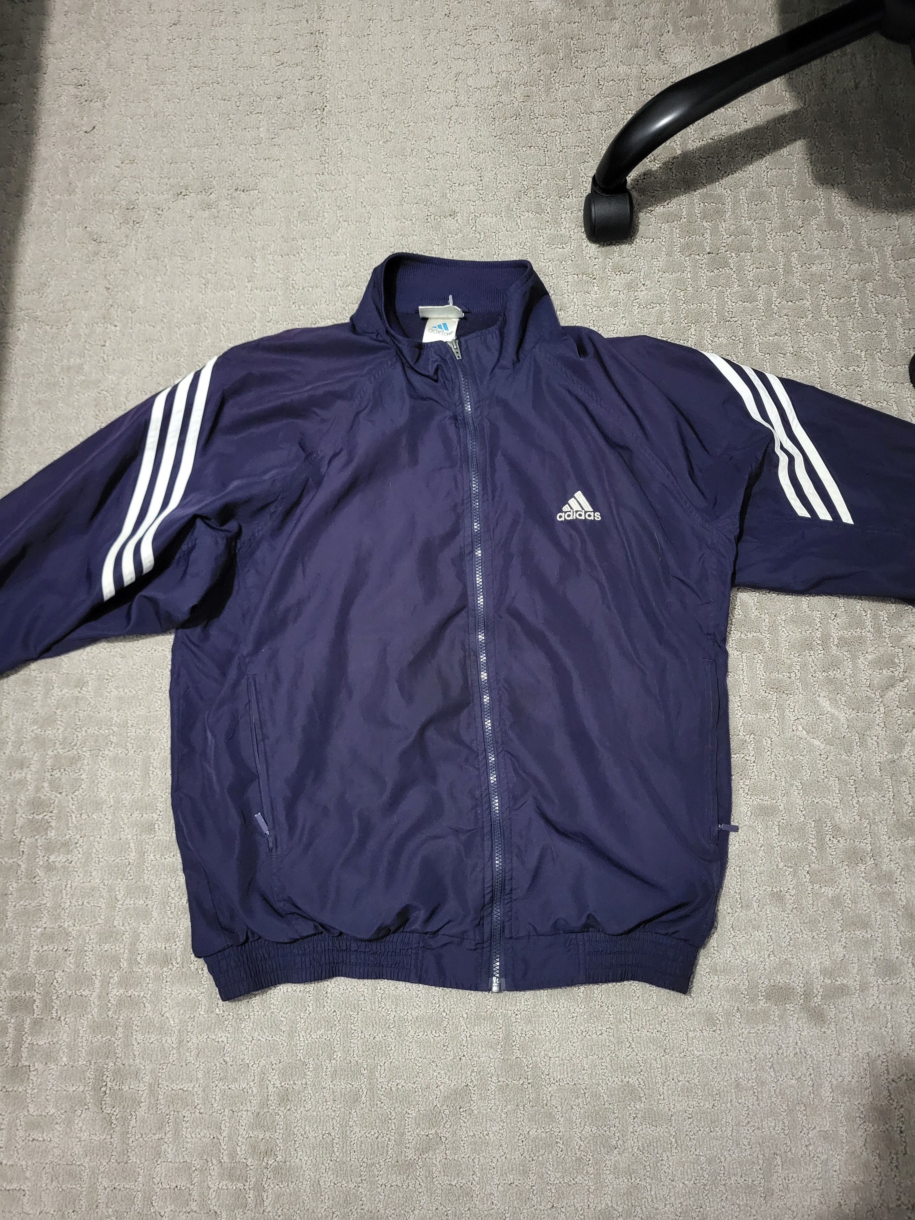 Adidas 90's Adidas Blue and White Windbreaker Size US L / EU 52-54 / 3 - 3 Thumbnail