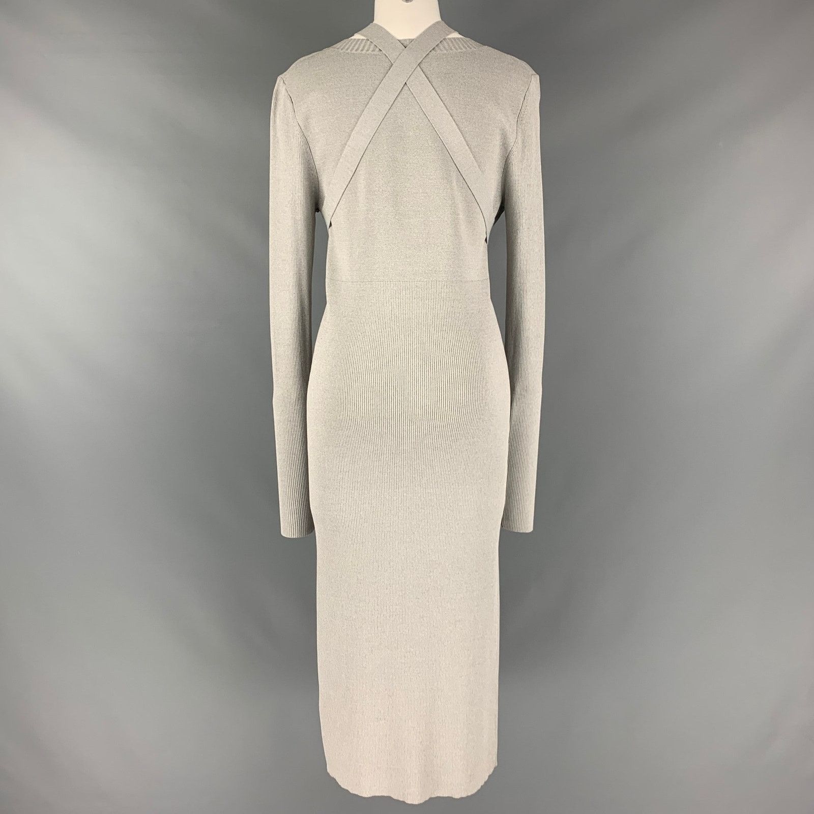 Dion Lee DION LEE Size M Grey Viscose Blend Midi Mid-Calf Dress Size M / US 6-8 / IT 42-44 - 4 Thumbnail