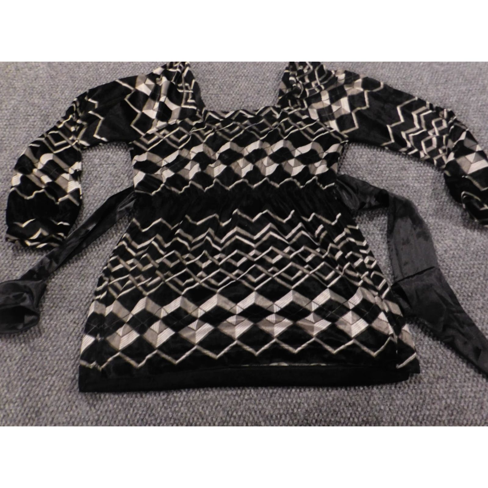 Vintage Art & Soul Womens Top Small black pullover striped Crew Neck Long Sleeve Stretch Blouse Casual Shirt Size S / US 4 / IT 40 - 6 Thumbnail