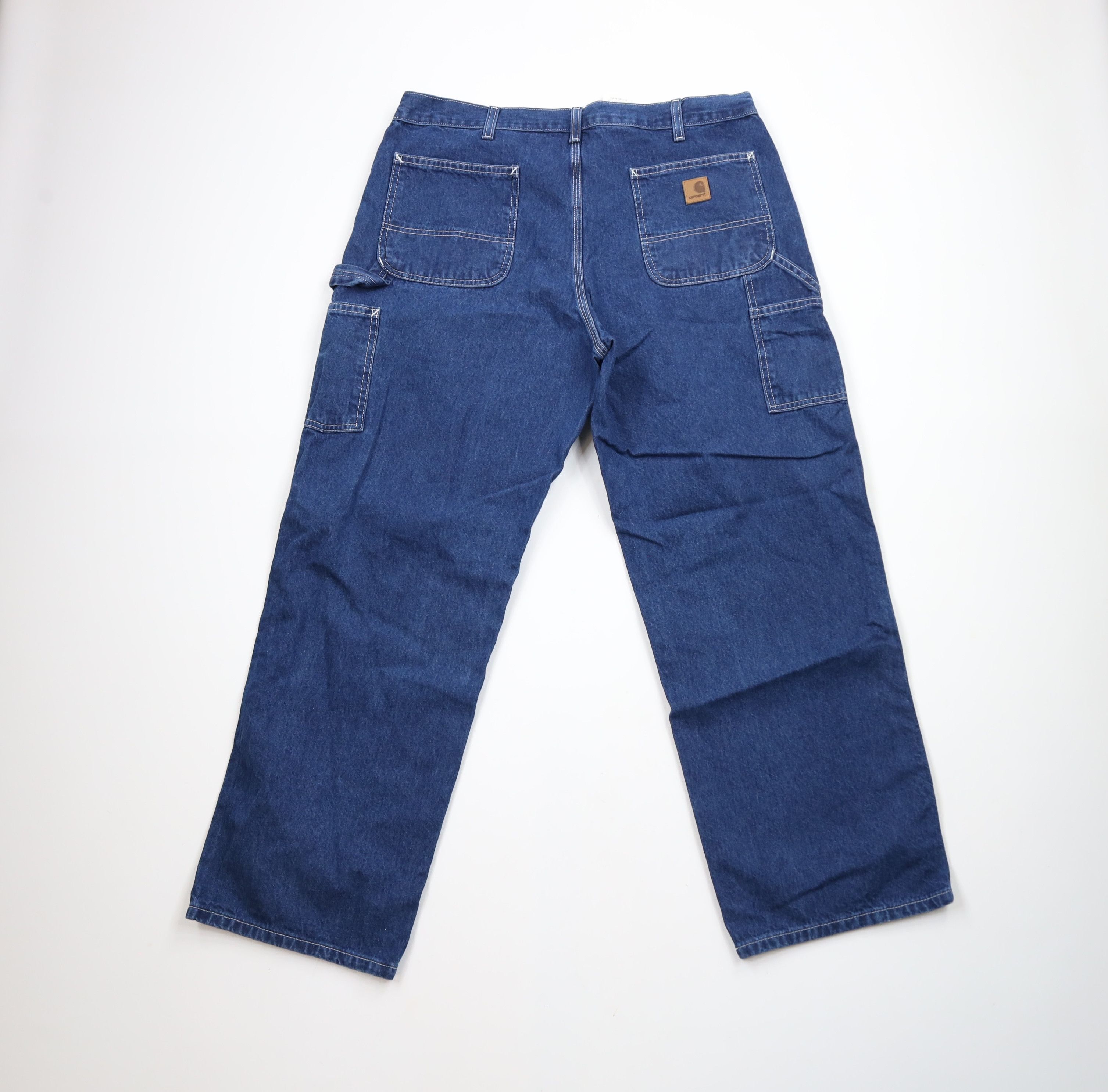 Carhartt × Vintage Vintage Carhartt Spell Wide Leg Dungaree Denim Jeans Blue Size US 38 / EU 54 - 7 Thumbnail