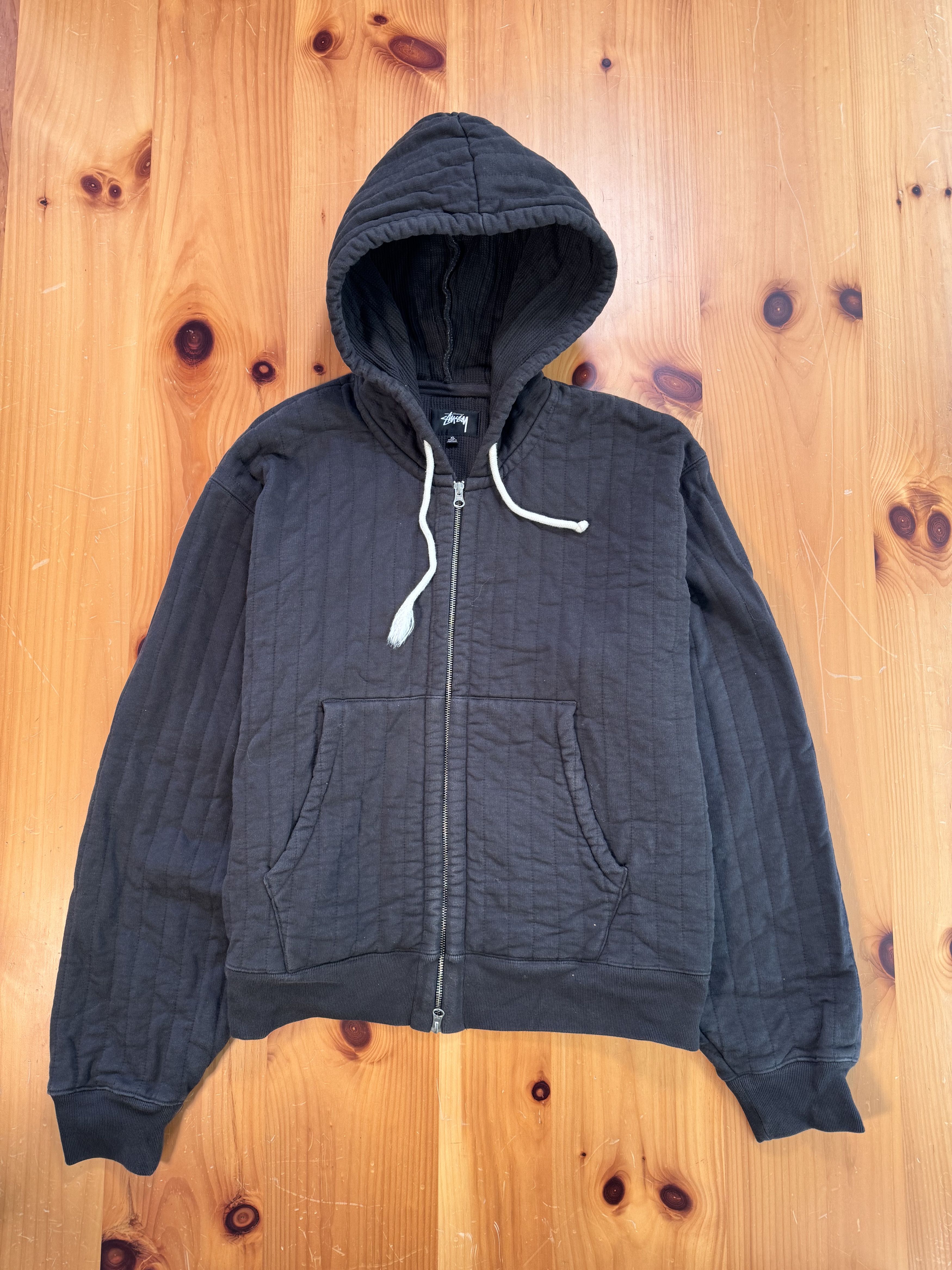 Stussy Stussy Quilted Double Layer Work Hoodie Zip Up Size US XL / EU 56 / 4 - 1 Thumbnail