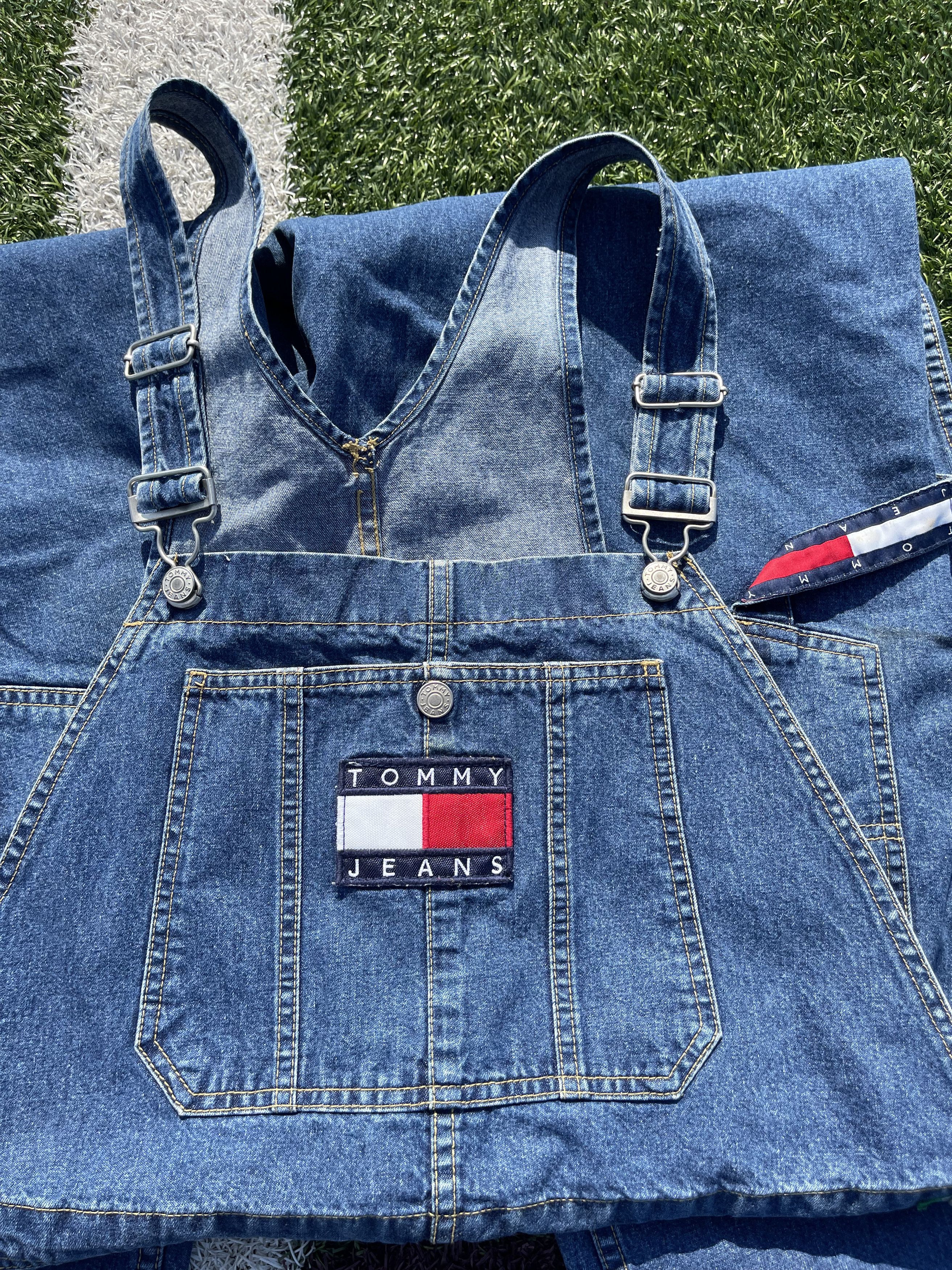 Tommy Hilfiger × Vintage Tommy Hilfiger Vintage 90's Hip Hop Rap Jeans Denim Overalls Size US 32 / EU 48 - 9 Thumbnail