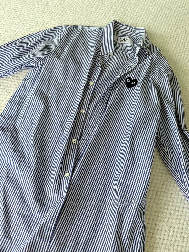 Comme Des Garcons Classic striped black heart love long-sl
