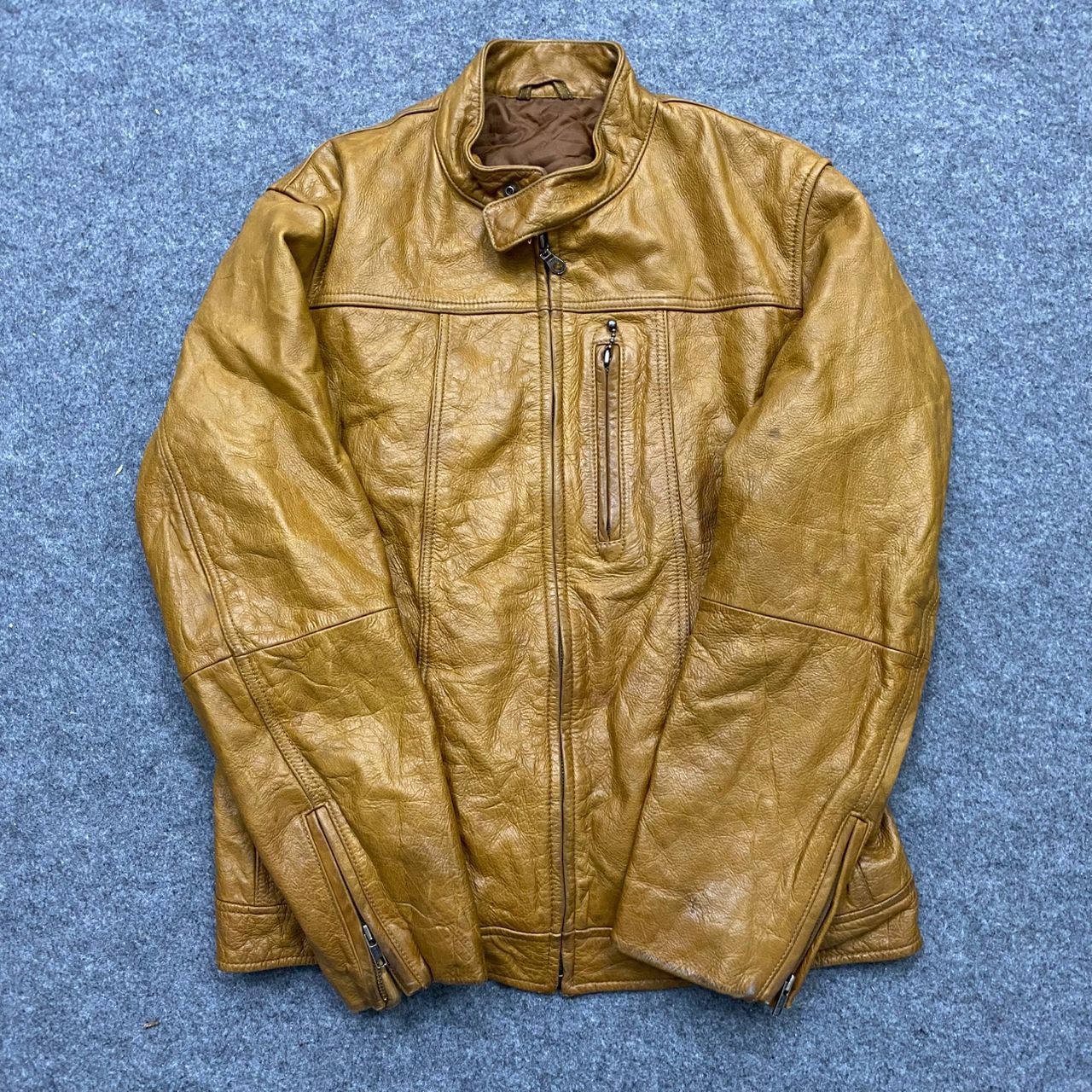 Uniqlo 💥Vintage Uniqlo Motorcycles Racing Leather Jacket Size US L / EU 52-54 / 3 - 3 Thumbnail