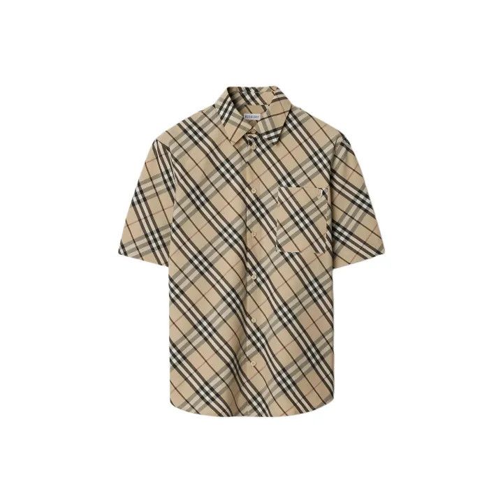 Burberry Burberry Short Sleeve Plaid Button-Up Shirt Size US L / EU 52-54 / 3 - 1 Thumbnail