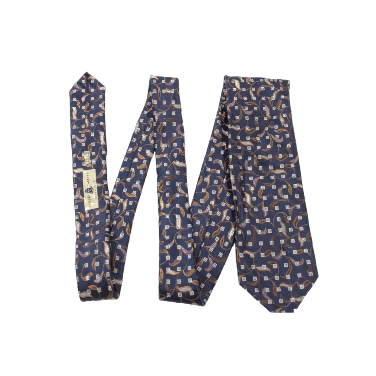 Robert Talbott VINTAGE Robert Talbott Seven-Fold Necktie Men's Blue Geometric Silk Tie Designer Size ONE SIZE - 1 Thumbnail