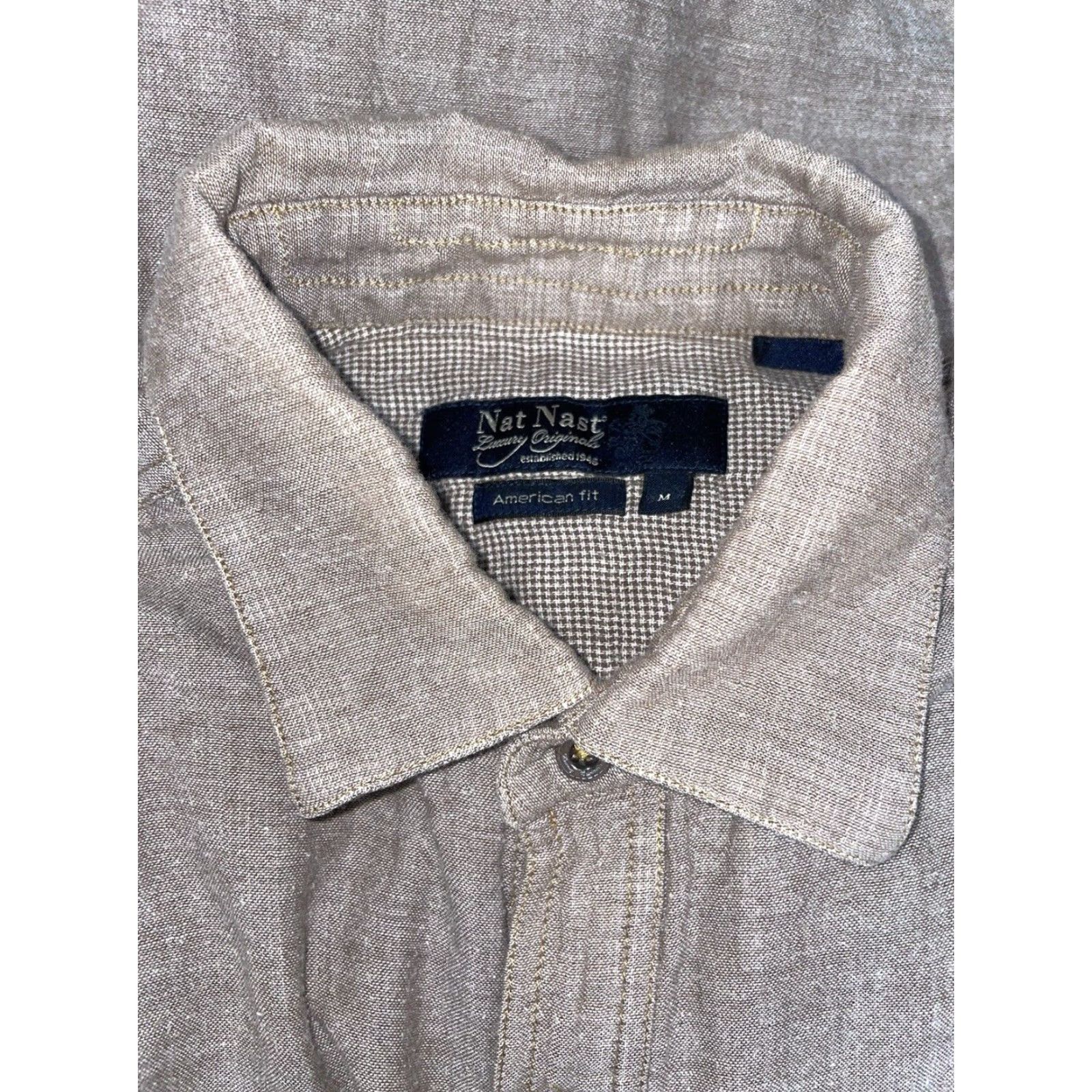 Nat Nast VINTAGE Nat Nast Luxury Original’s American Fit Brown Button Down Shirt Mens M Size US M / EU 48-50 / 2 - 8 Thumbnail