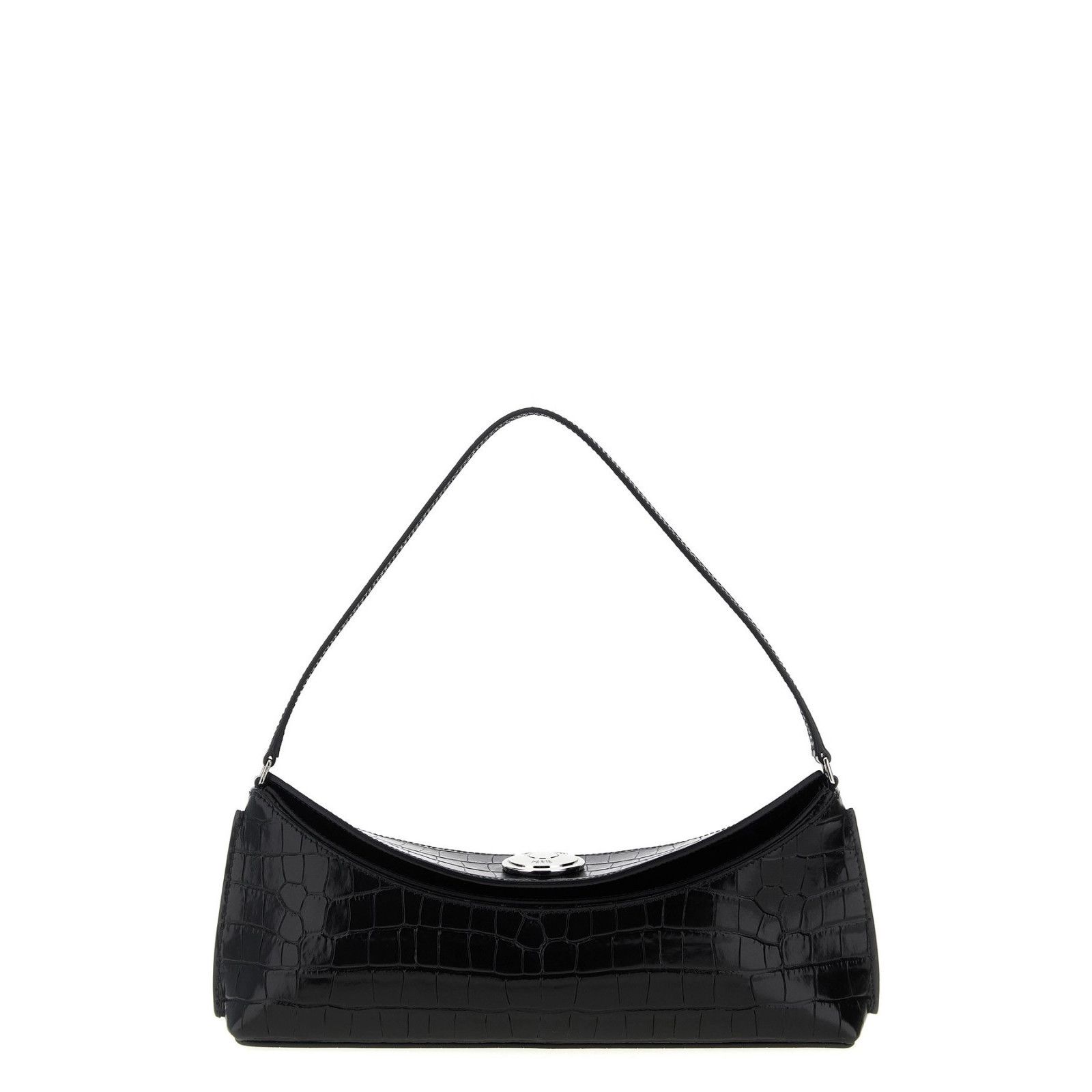 Jacquemus JACQUEMUS The Pochette Oval Black Embossed Leather Shoulder Size ONE SIZE - 1 Thumbnail