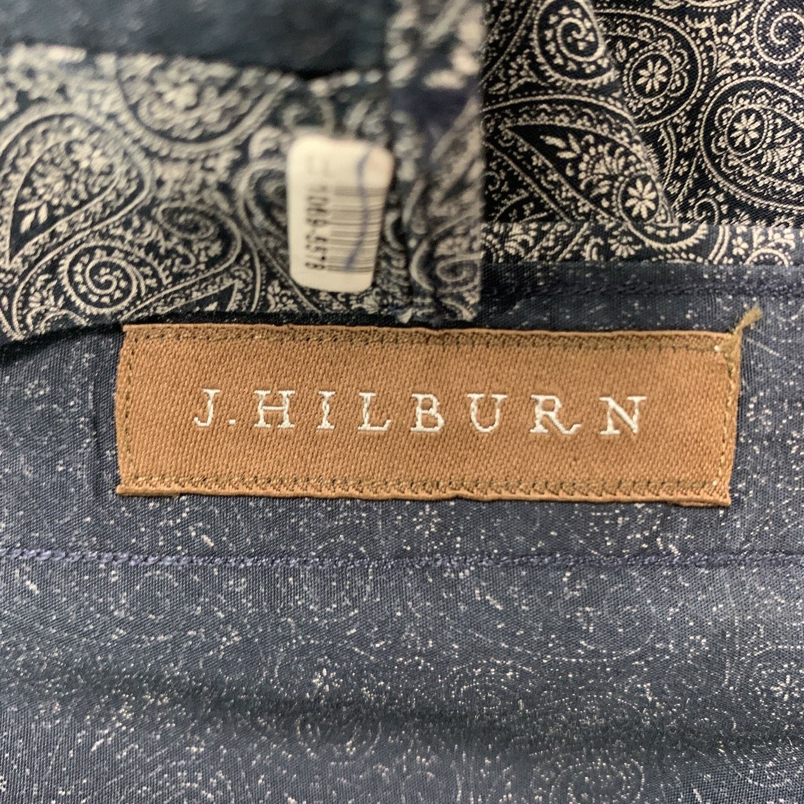 J.Hilburn J.HILBURN S Navy White Paisley Slim Fit Long Sleeve Shirt Size US S / EU 44-46 / 1 - 6 Thumbnail