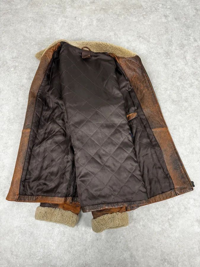 Dolce & Gabbana 2000s Dolce & Gabbana Aged Brown Leather Shearling Jacket Size US L / EU 52-54 / 3 - 7 Thumbnail