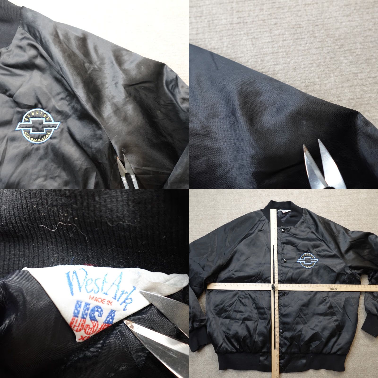 Doublet VINTAGE Chevrolet Jacket XL Black Bomber Satin Double Sided Embroidered Men Size US XL / EU 56 / 4 - 8 Thumbnail