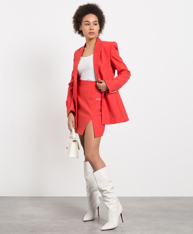 Off-White o1y1225 Mini Skirt in Coral Size 26" / US 2 / IT 38 - 5 Thumbnail