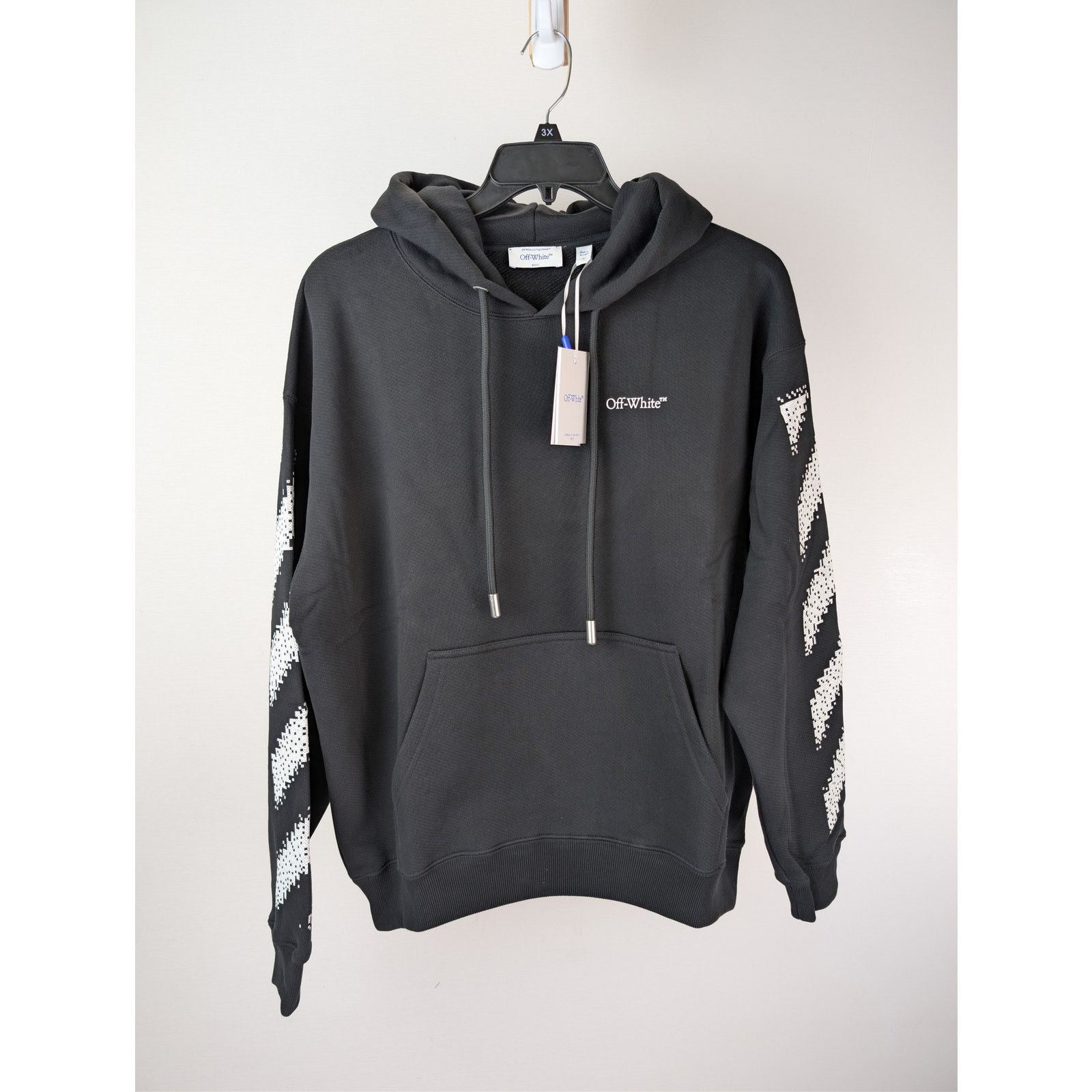 Off-White o1rshd1 Pixel Diag Skate Hoodie in Black/White Size US M / EU 48-50 / 2 - 2 Thumbnail