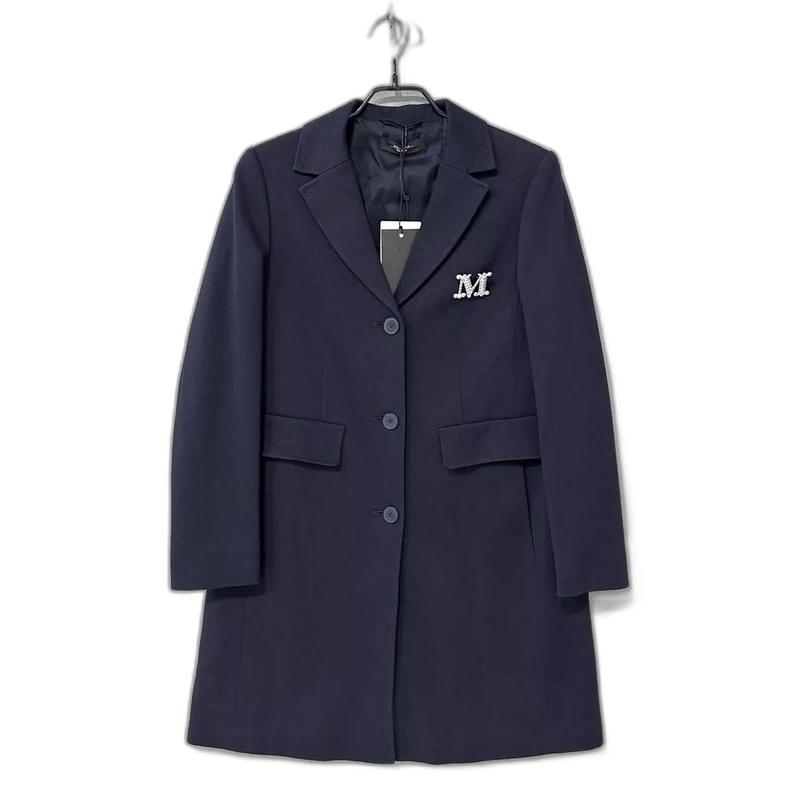 Max Mara MaxMara Navy Wool Blend Coat Size S / US 4 / IT 40 - 1 Thumbnail