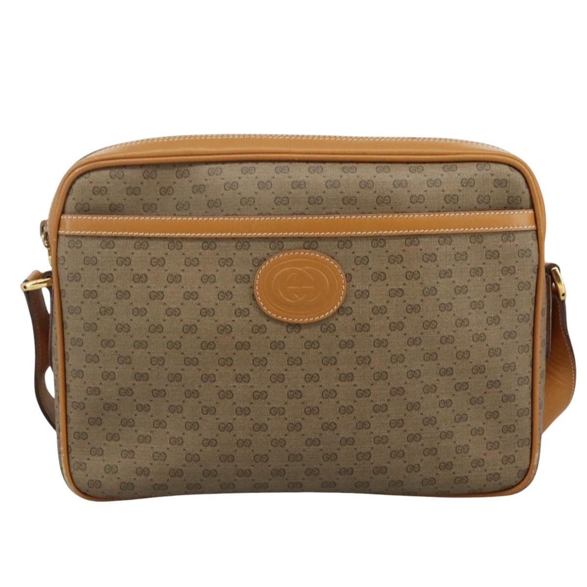 GUCCI Micro GG Supreme Shoulder Bag Pvc Beige
