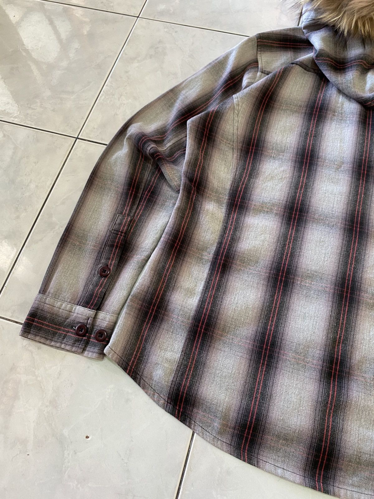 Japanese Brand Fur Net Man Slim Fit Classic Grey Plaid Hoodie Full Zip Size US L / EU 52-54 / 3 - 12 Thumbnail