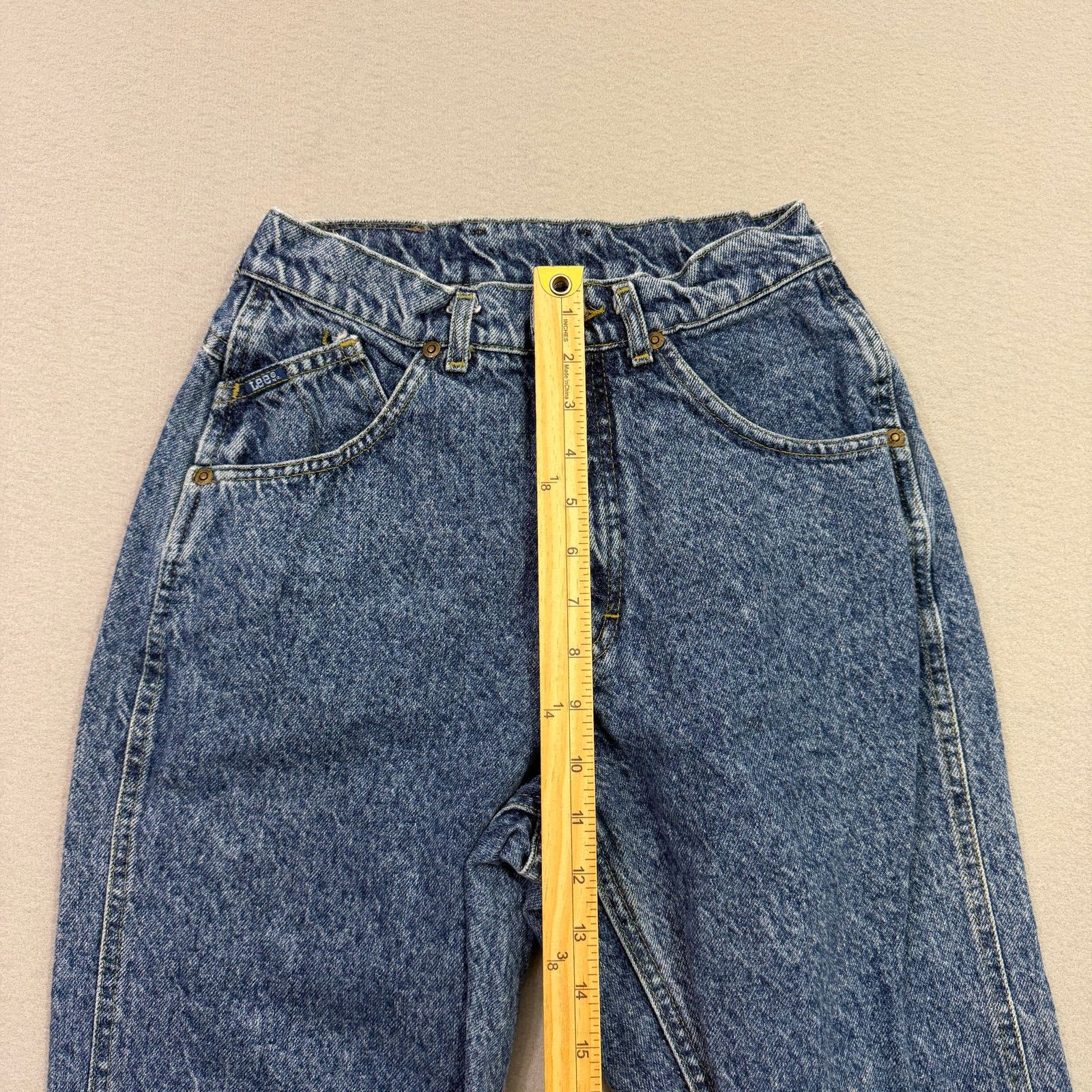 Vintage Vintage Lee Jeans Women's 7 Long (26x32) Blue High Rise Mom Size 26" / US 2 / IT 38 - 7 Thumbnail