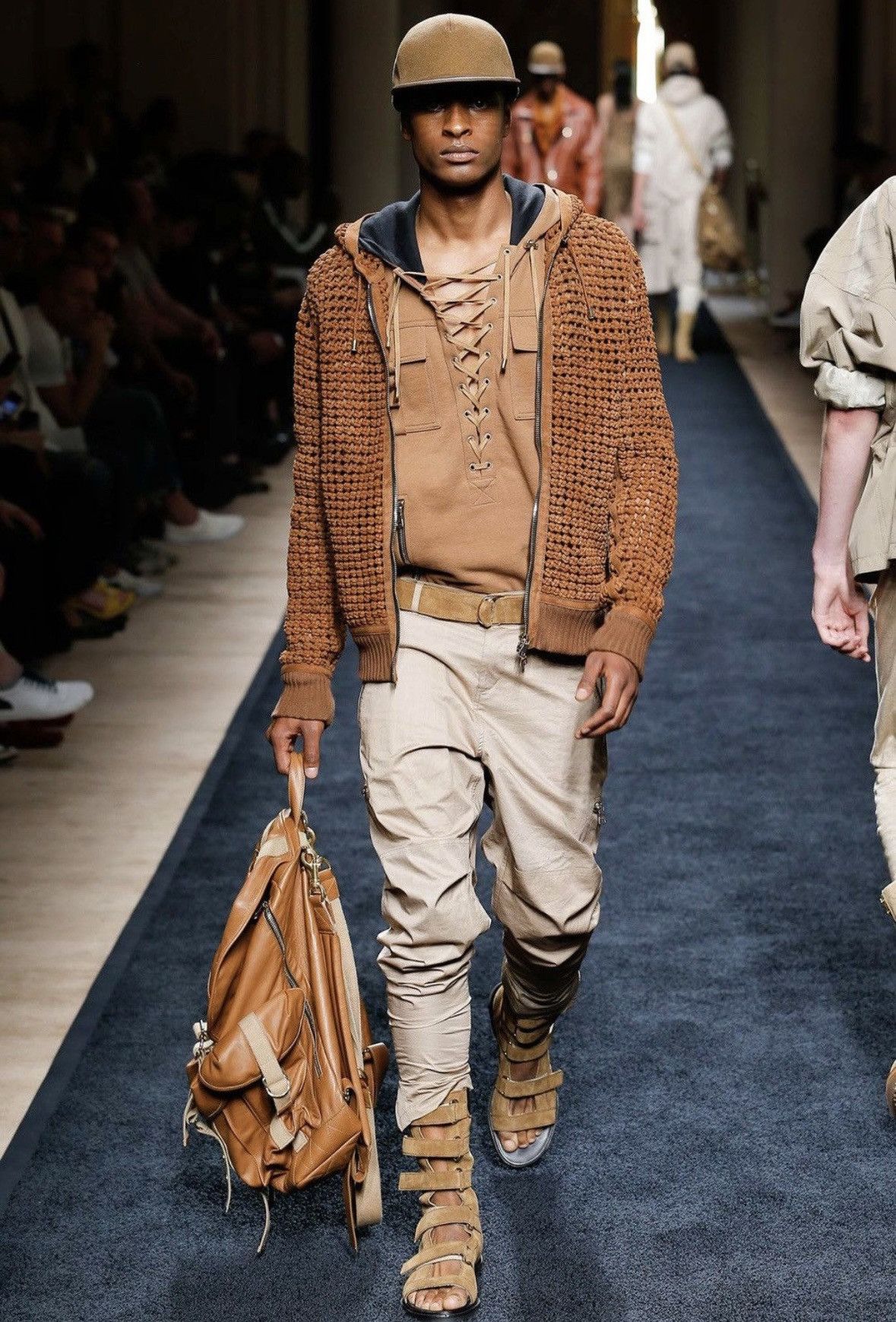 Balmain SS18 Balmain Runway Biker Beige Sand Pants Oliver Rousteing Size US 30 / EU 46 - 3 Thumbnail