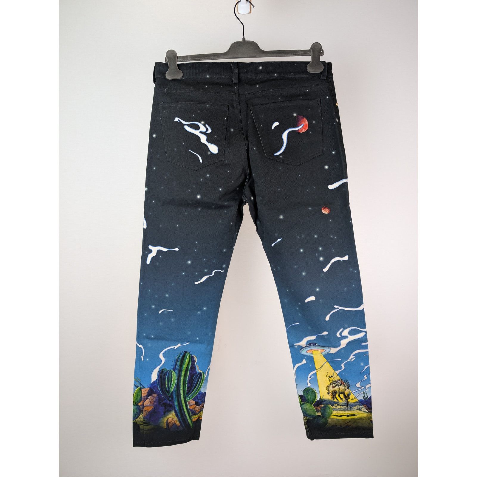 Casablanca o1rshd1 Cowboy De L'Espace Printed Straight Leg Denim Jeans Size US 36 / EU 52 - 10 Thumbnail