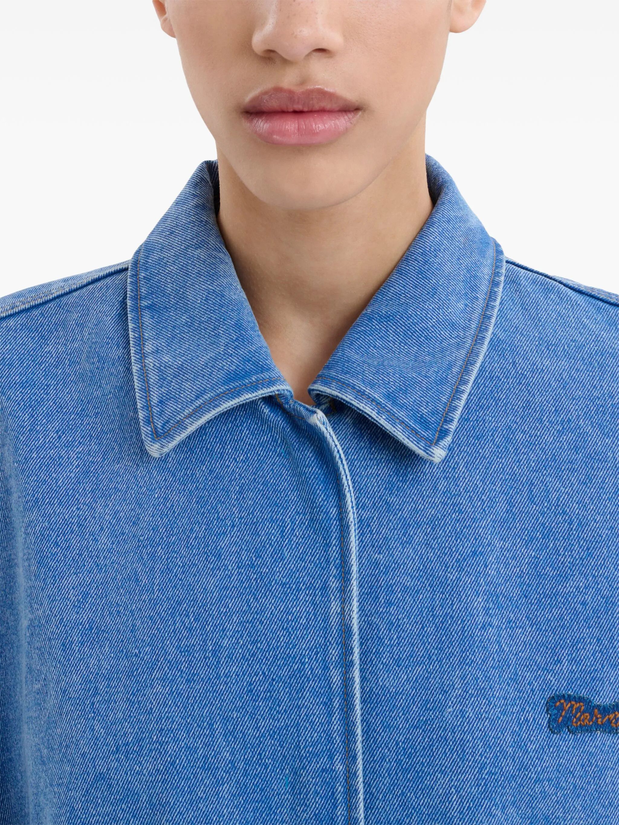 Marni o1s22i1n0525 Versized Organic Denim Jacket in Blue Size S / US 4 / IT 40 - 5 Thumbnail