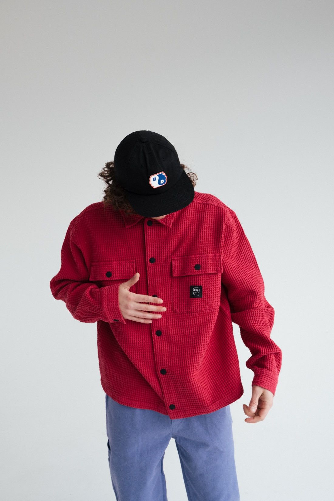 Brain Dead Waffle Button Front Shirt Berry Size US L / EU 52-54 / 3 - 2 Thumbnail