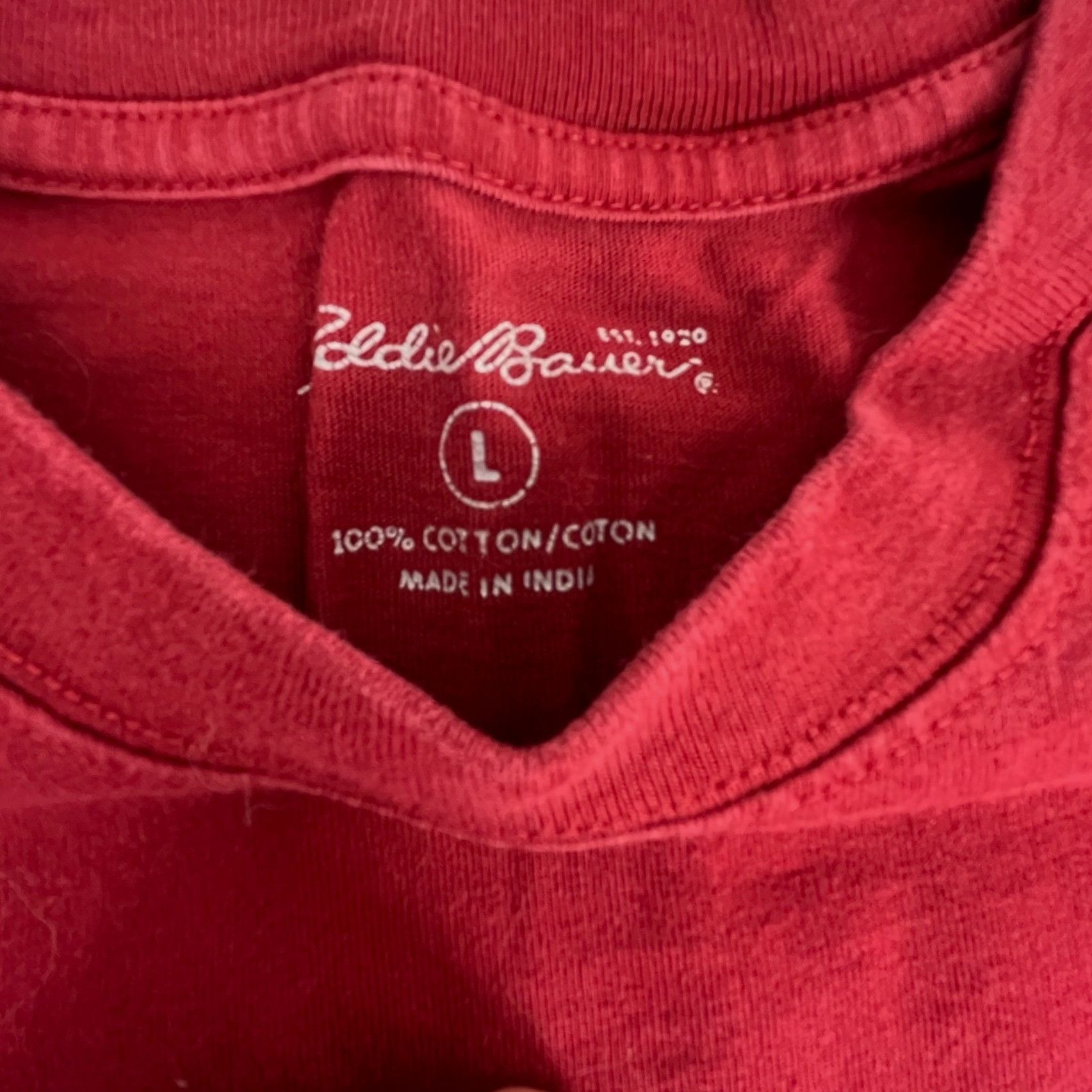 Eddie Bauer Eddie Bauer Men's Long-Sleeve T-Shirt Top Crew-Neck Red Sz. Size US L / EU 52-54 / 3 - 2 Thumbnail