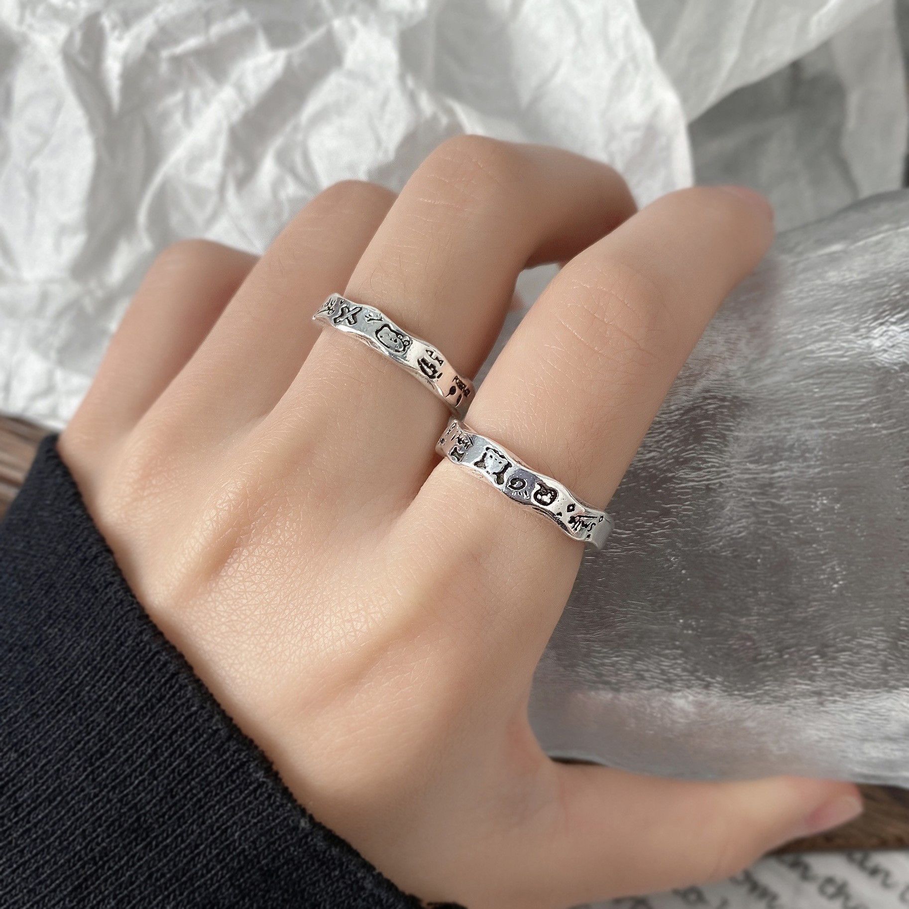 Jewelry Modern Jewelry Rings Open Size Chrome Ring (Size 7-13) Size ONE SIZE - 1 Thumbnail