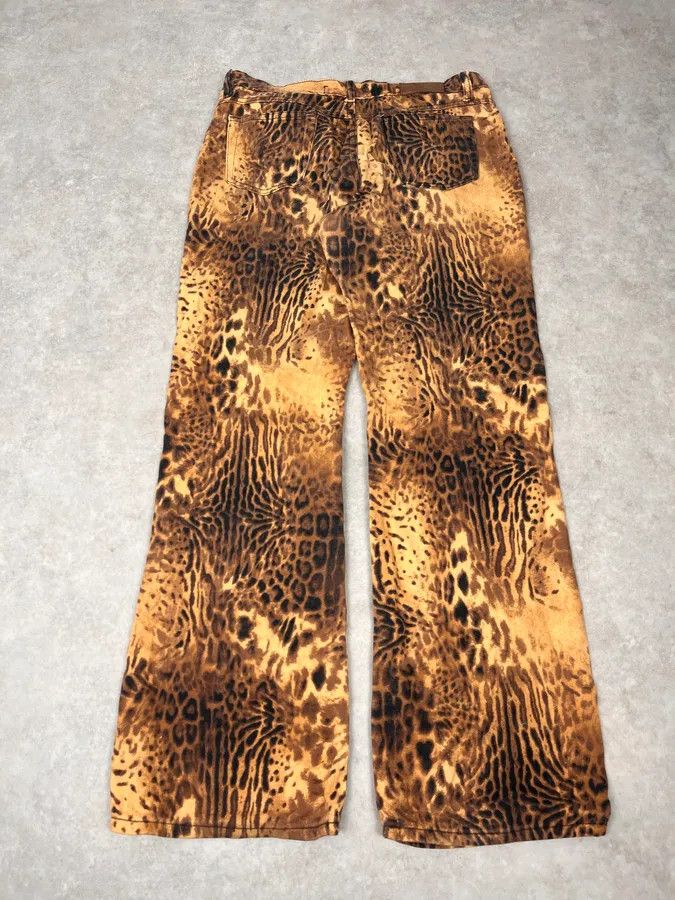 Roberto Cavalli 2000s Cavalli Leopard Hallucination Black & Beige Pants Size US 32 / EU 48 - 9 Thumbnail